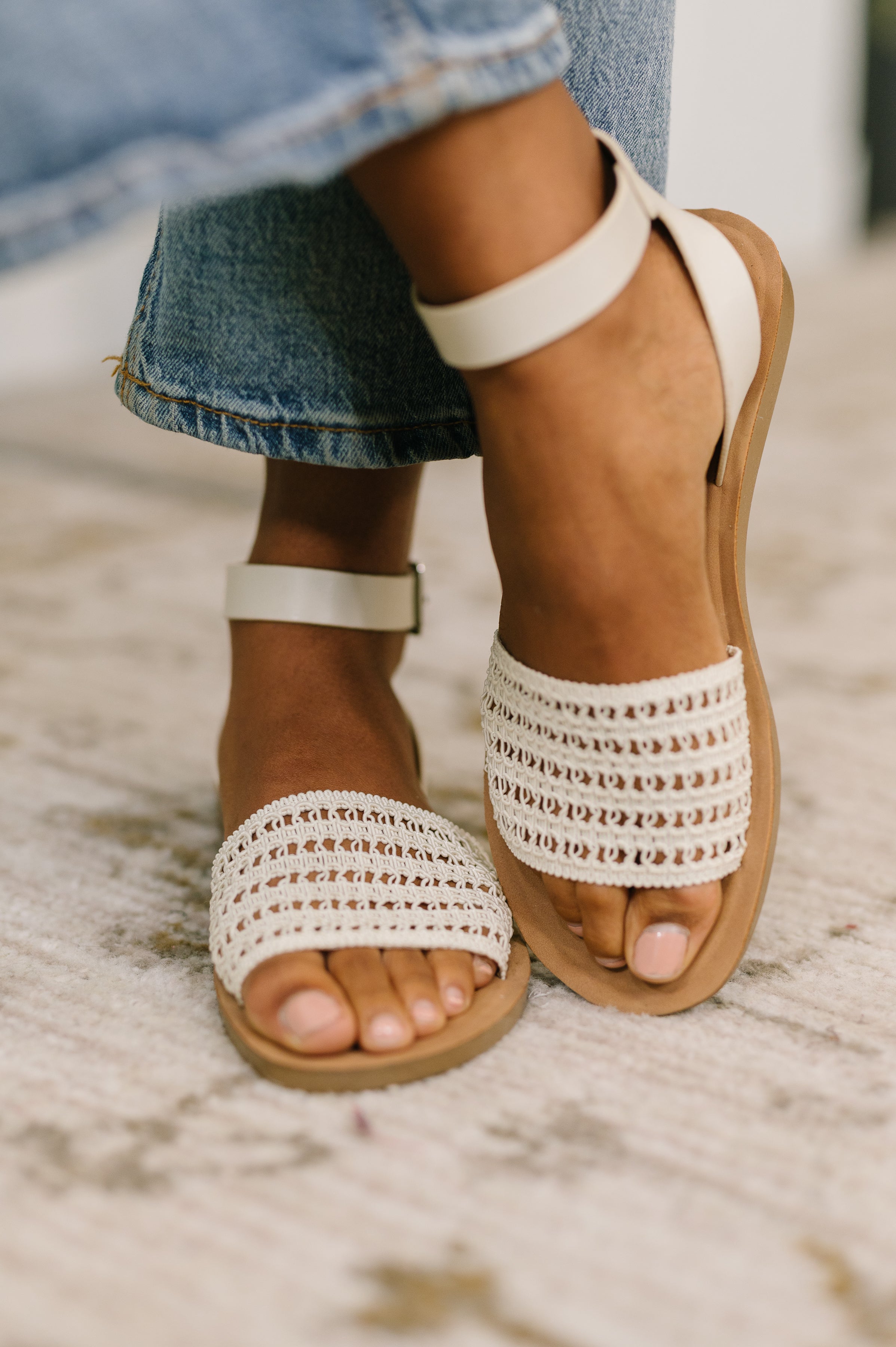 Sibley Sandal in Bone - Charming Charlie