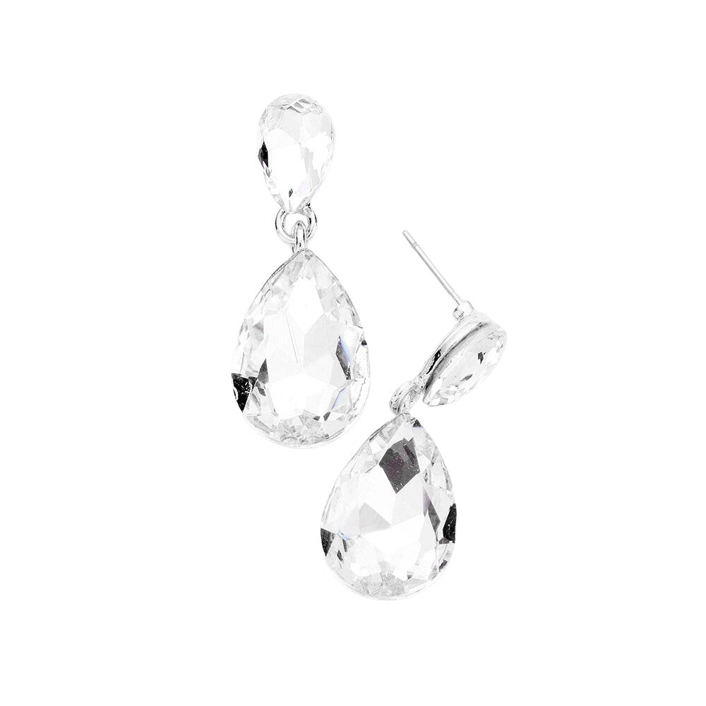 Silver Glass Crystal Teardrop Dangle Earrings, these teardrop earrings put on a pop of color to complete your ensemble & make you stand out with any special outfit. The beautifully crafted design adds a gorgeous glow to any outfit on special occasions. Crystal Teardrop sparkling Stones give these stunning earrings an elegant look. Perfectly lightweight, easy to wear & carry throughout the whole day.