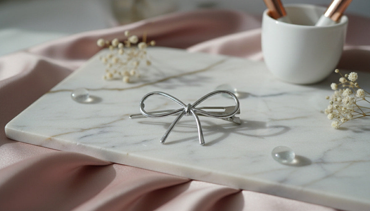 Silver Bow Hair Clip - Charming Charlie