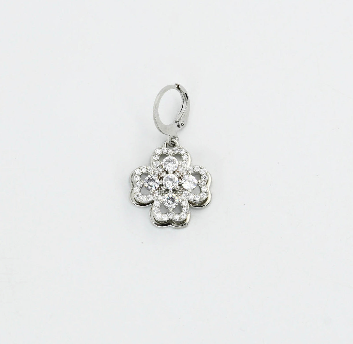 Silver Crystal Flower Charm CH-58 - Charming Charlie