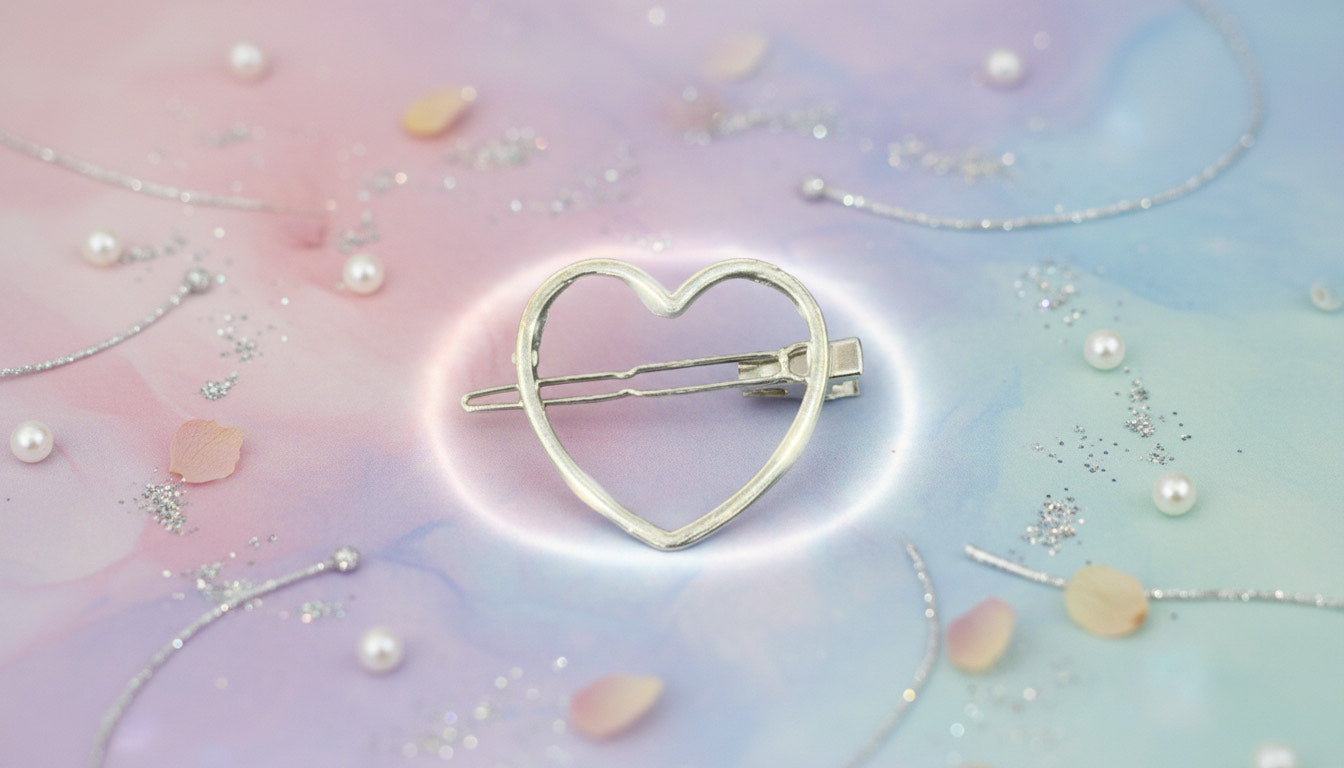 Silver Heart Hair Clip - Charming Charlie