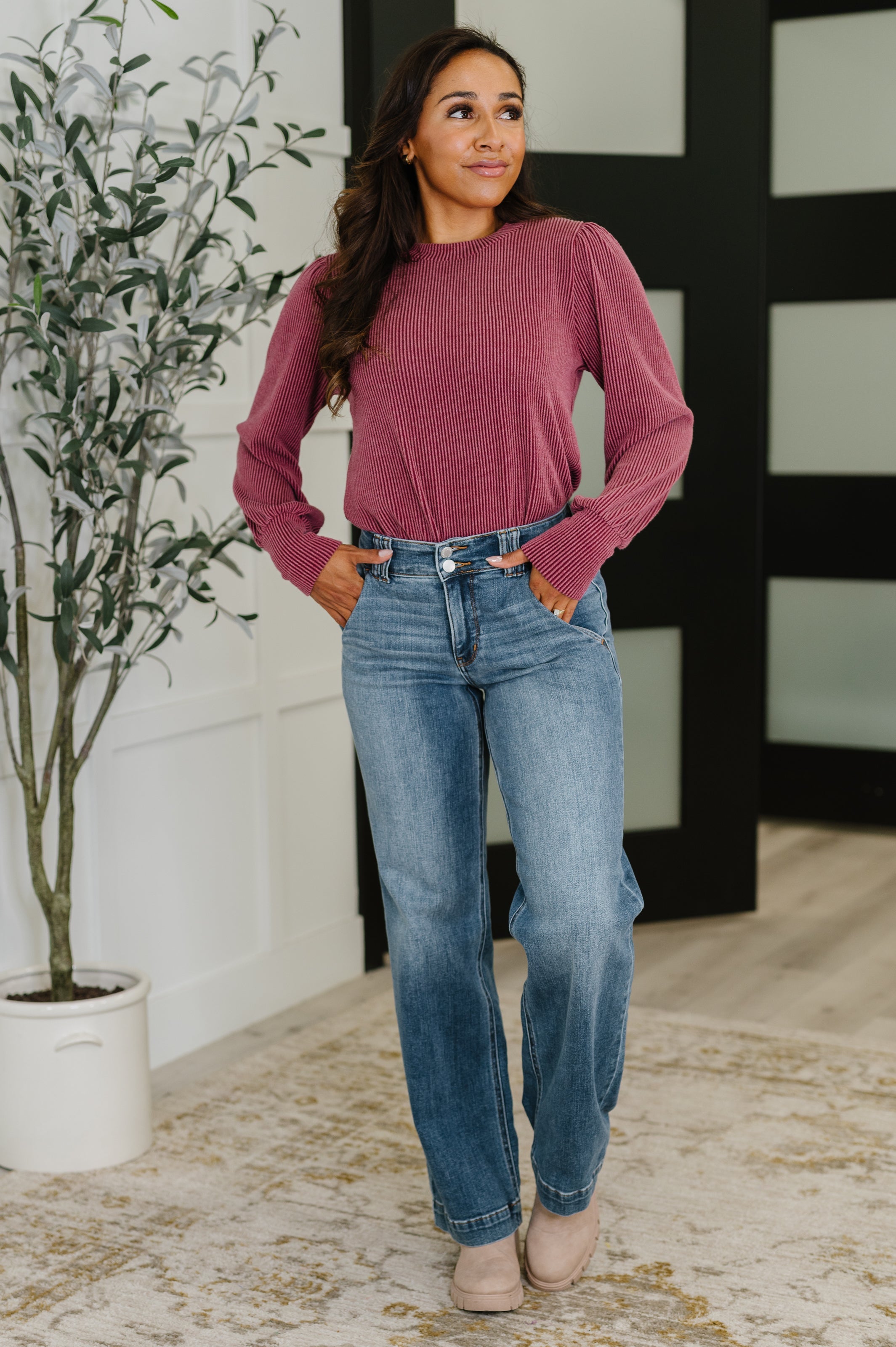 Simply Styled Balloon Sleeve Knit Top - Charming Charlie