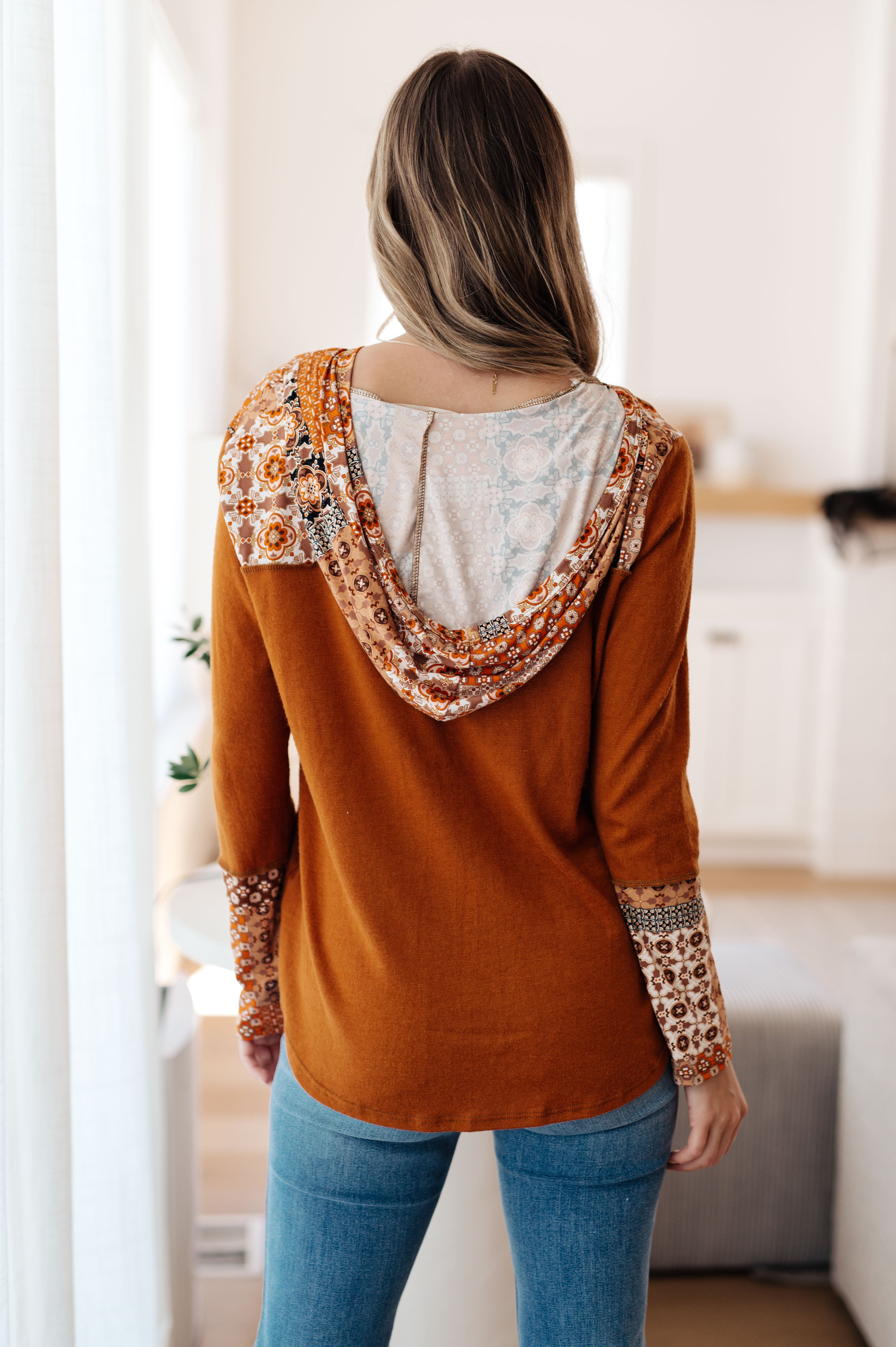 Sipping Iced Tea Mixed Print Hoodie - Charming Charlie