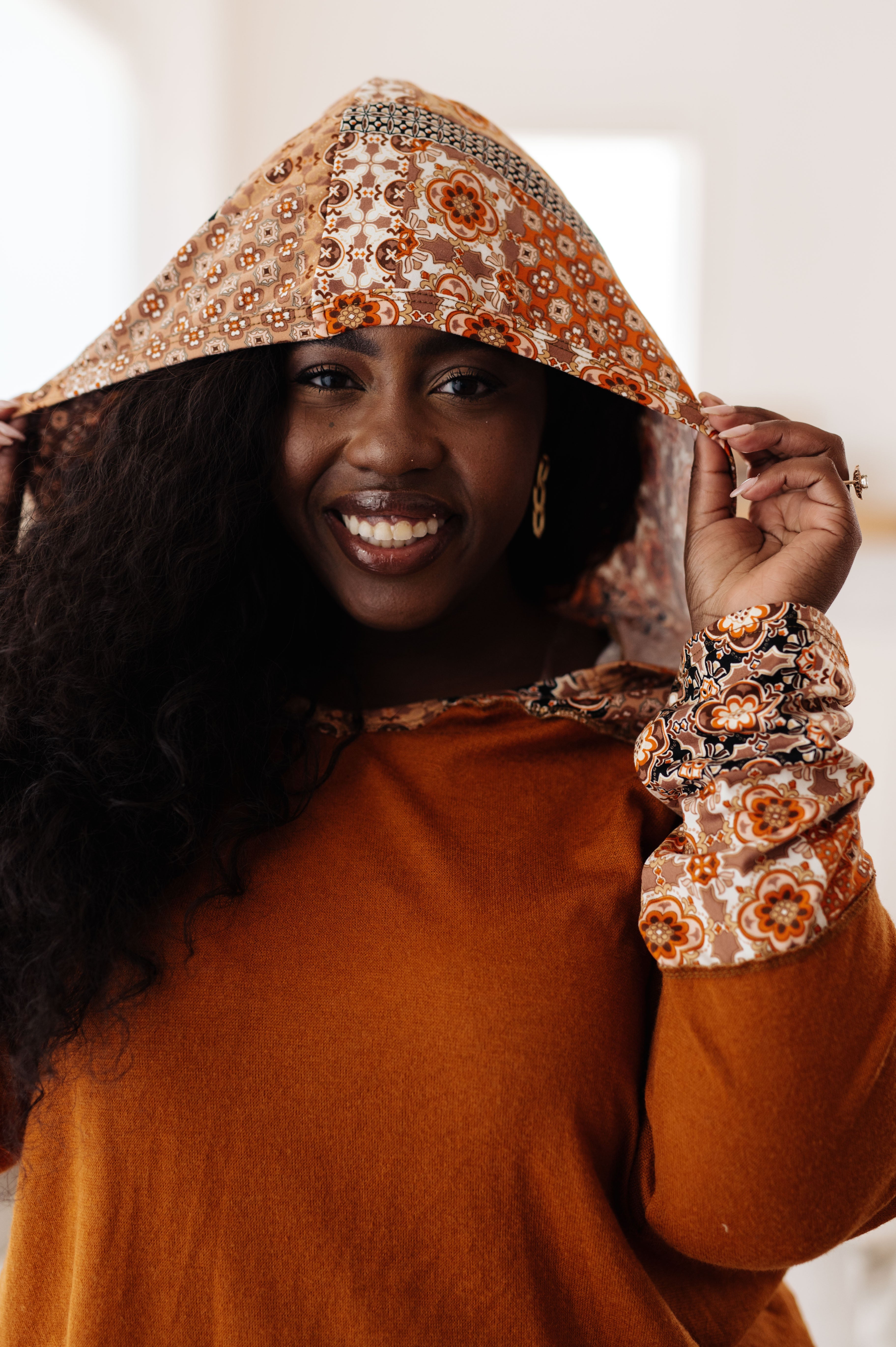 Sipping Iced Tea Mixed Print Hoodie - Charming Charlie
