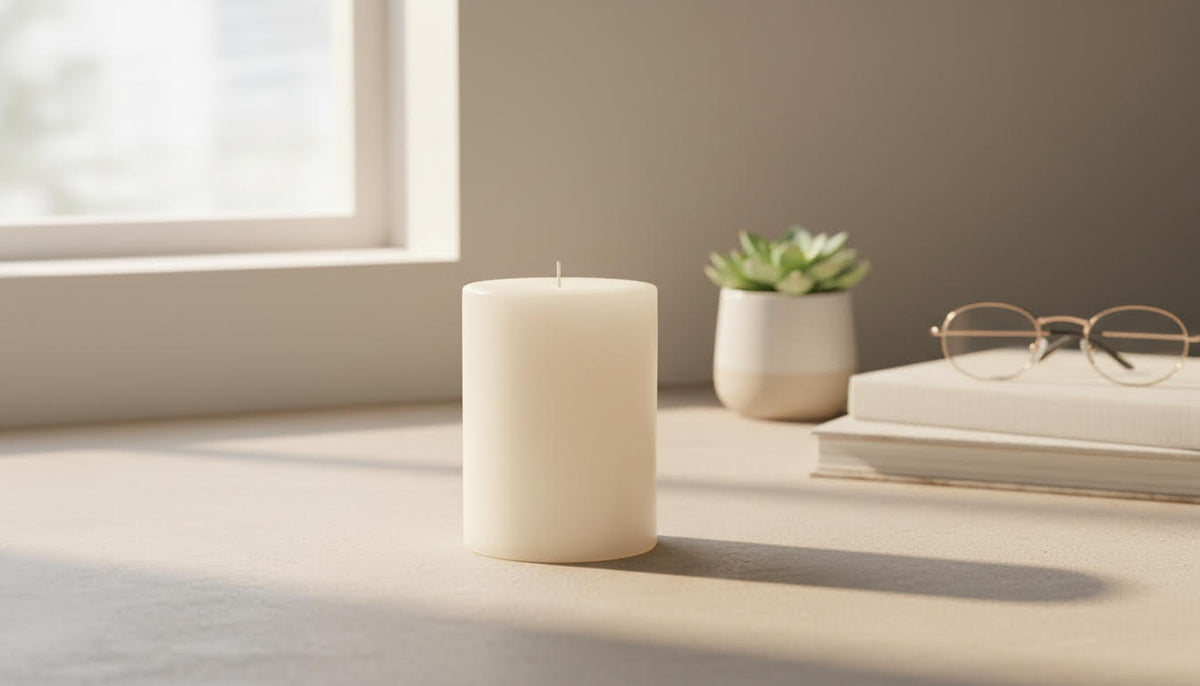 Ivory Pillar Candle. Pack of 4 - Charming Charlie