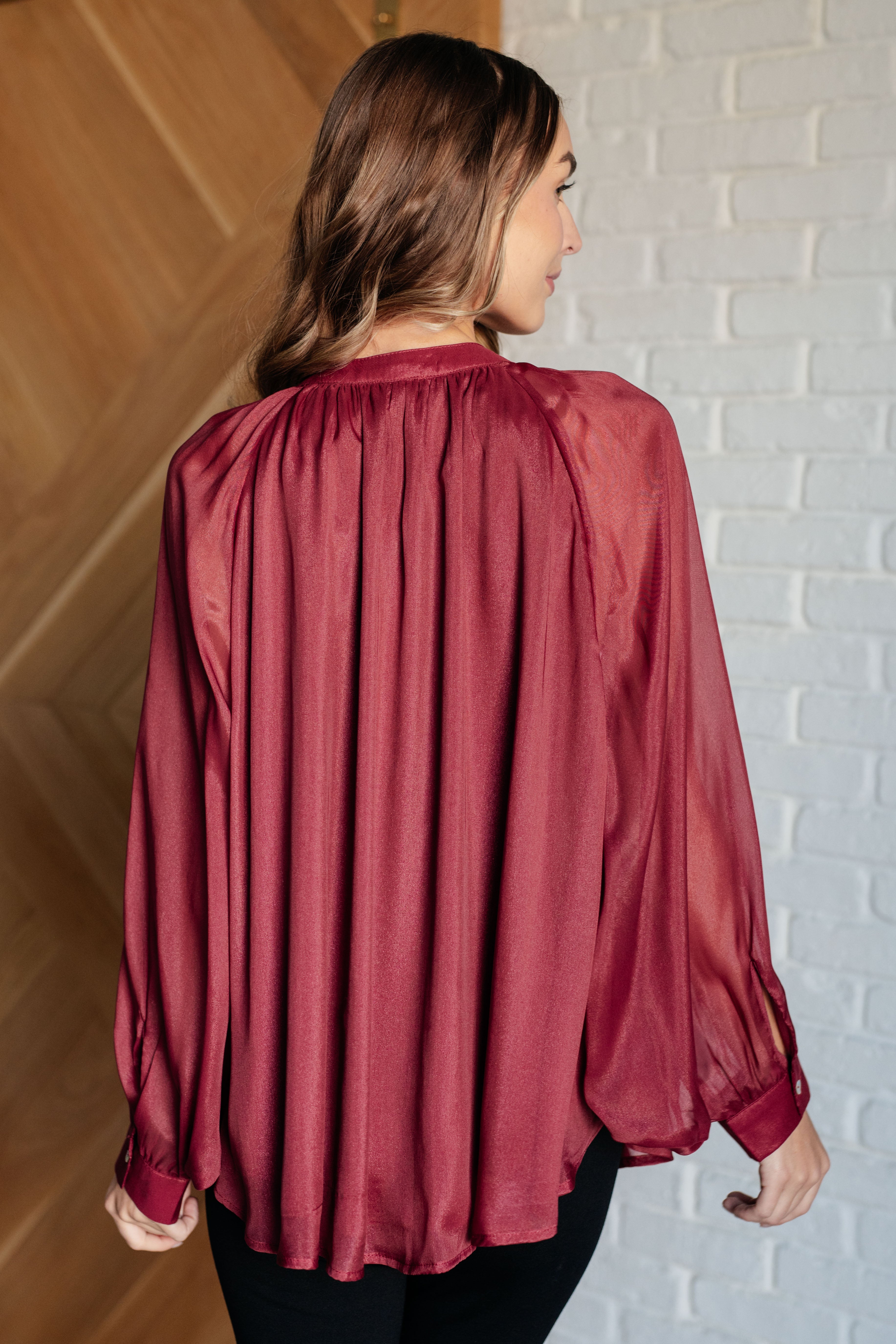 Smiles and Pouts Bat Sleeve Button Down - Charming Charlie