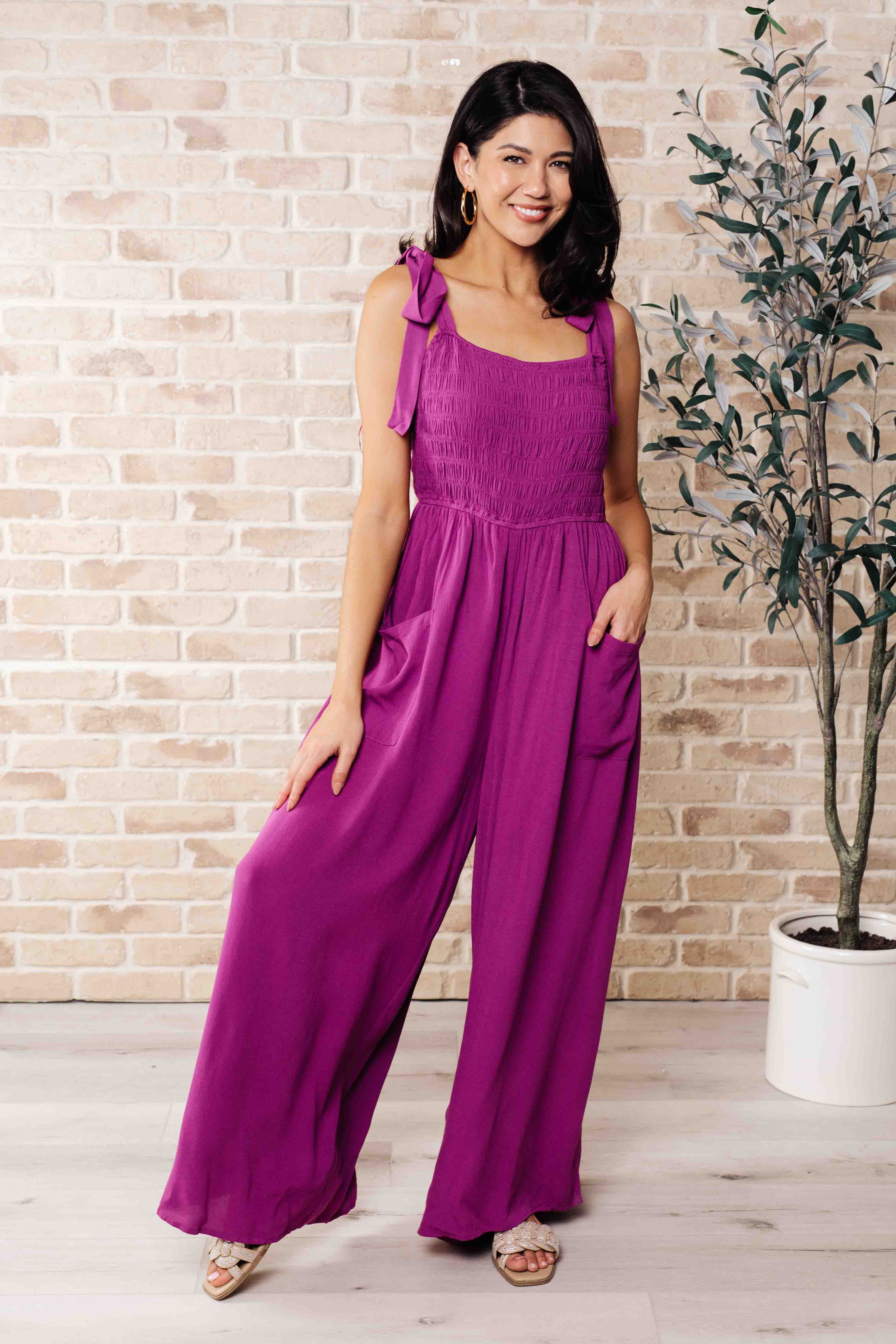 Social Graces Wide Leg Jumpsuit - Charming Charlie