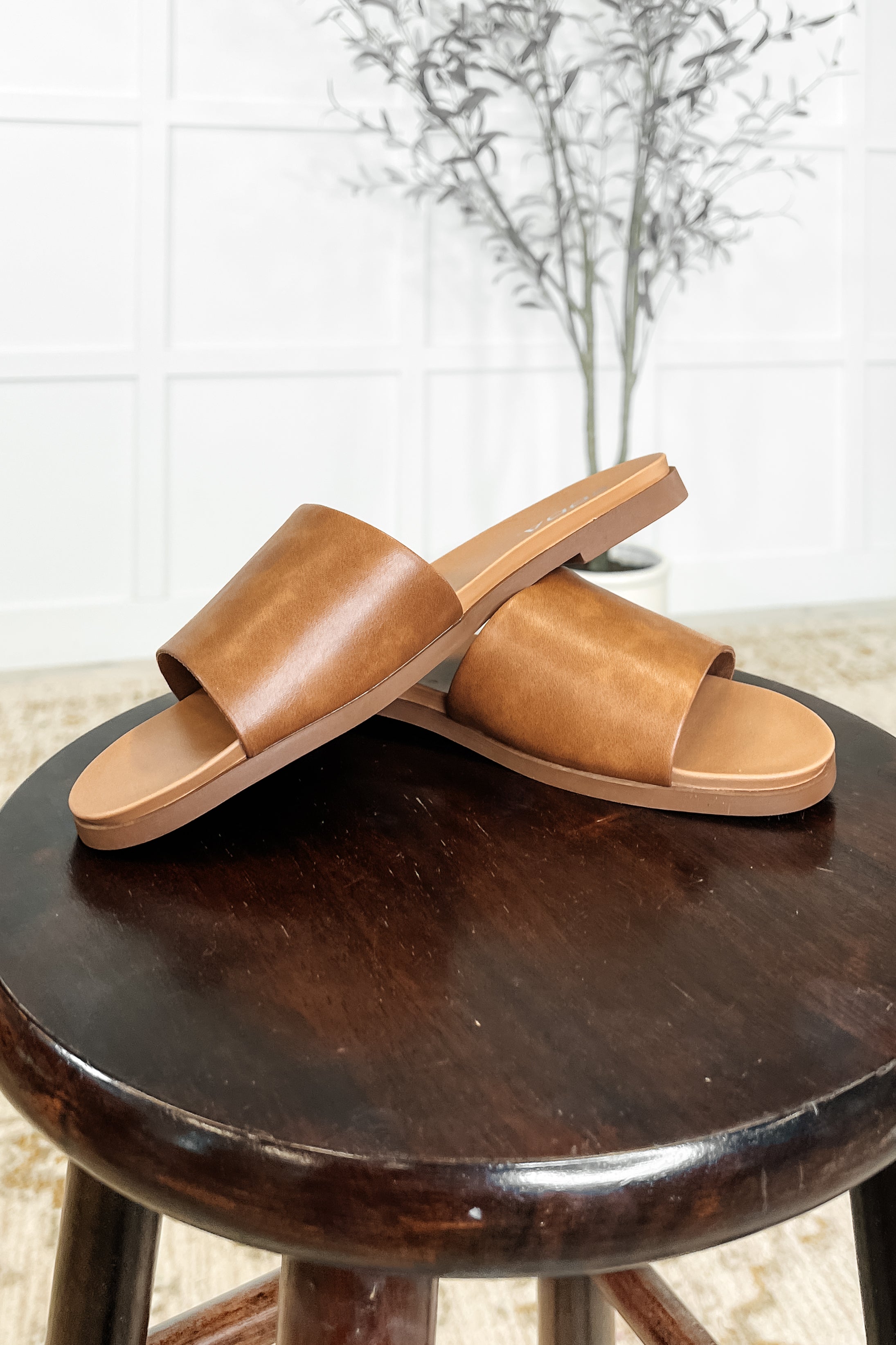 Sole Mate Slip on Sandals in Tan - Charming Charlie