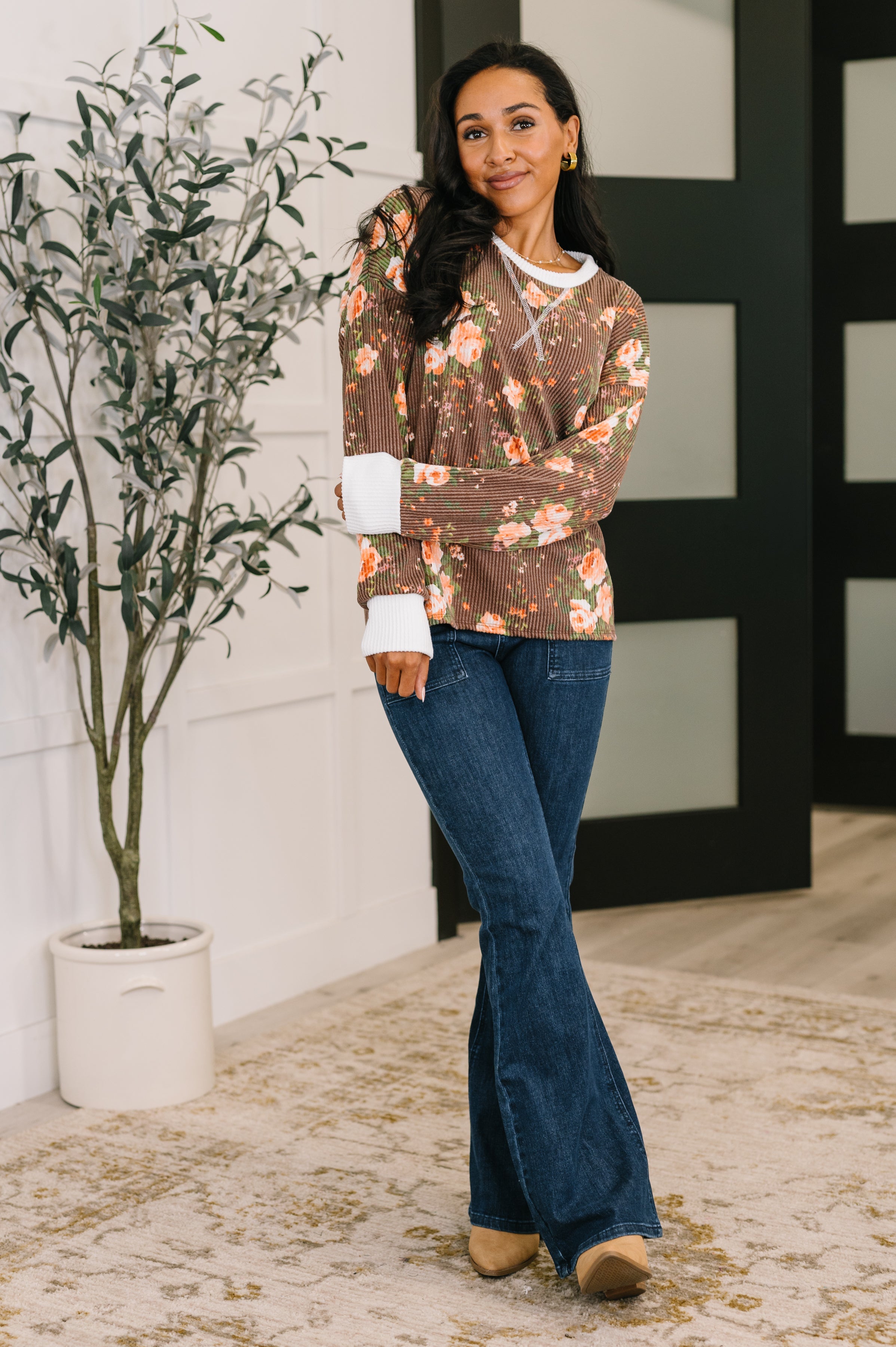 Somebody to Lean On Cable Ribbed Top - Charming Charlie