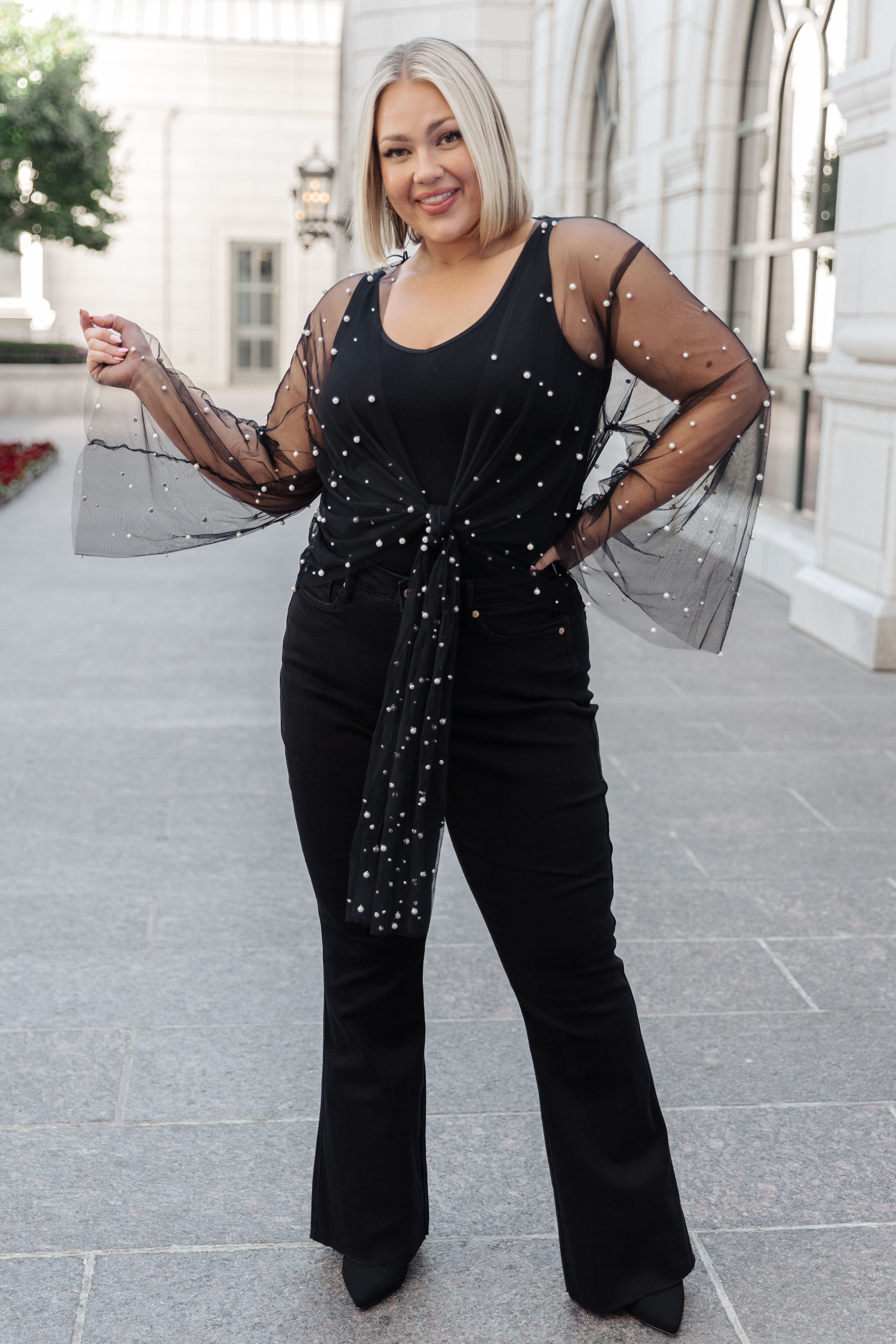 Sprinkle of Pearls Sheer Kimono - Charming Charlie