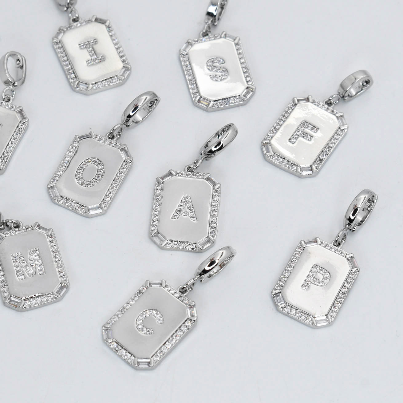 Silver Square Initials Charm - Charming Charlie