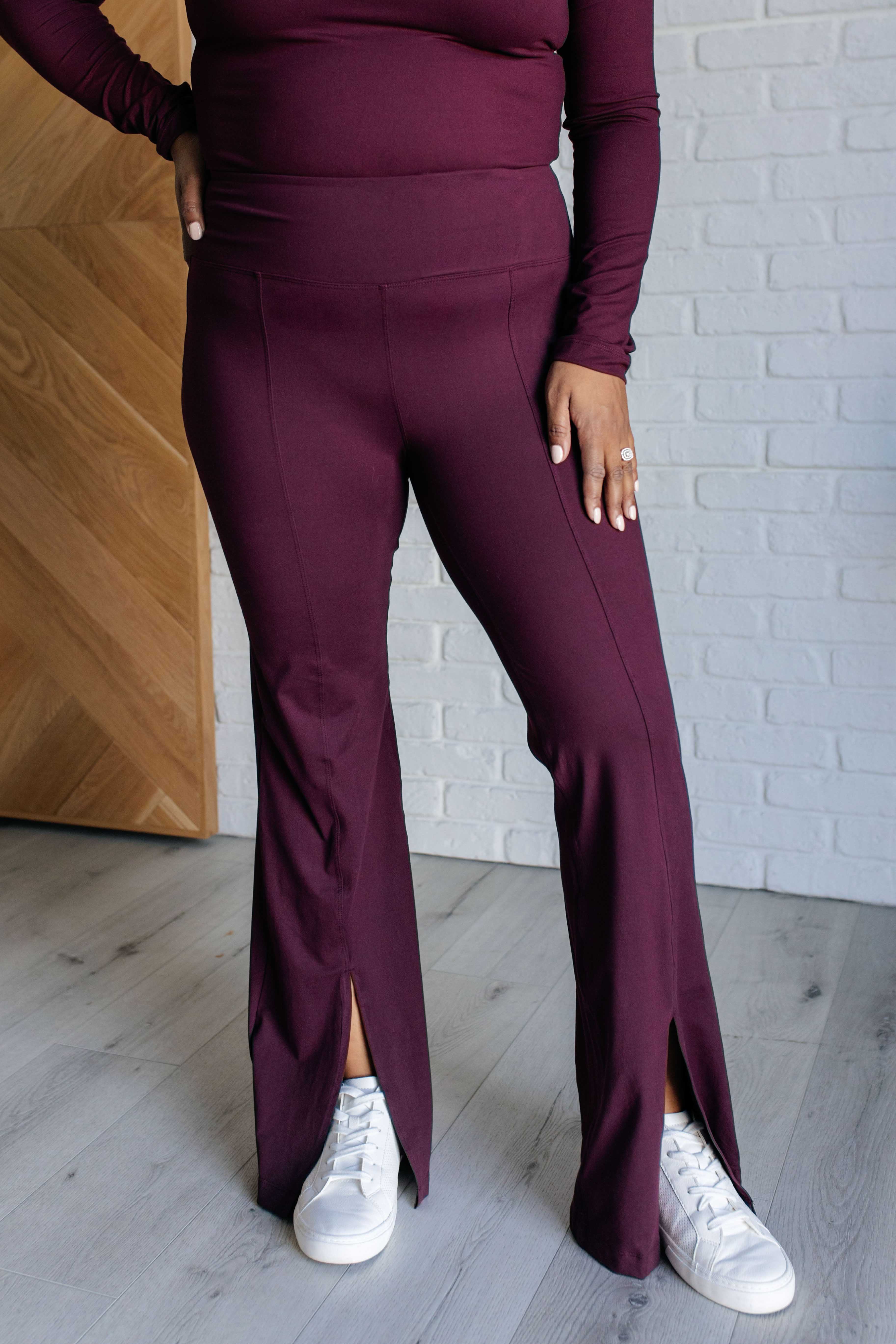 Stamina Stride Flare Leggings in Cassis - Charming Charlie