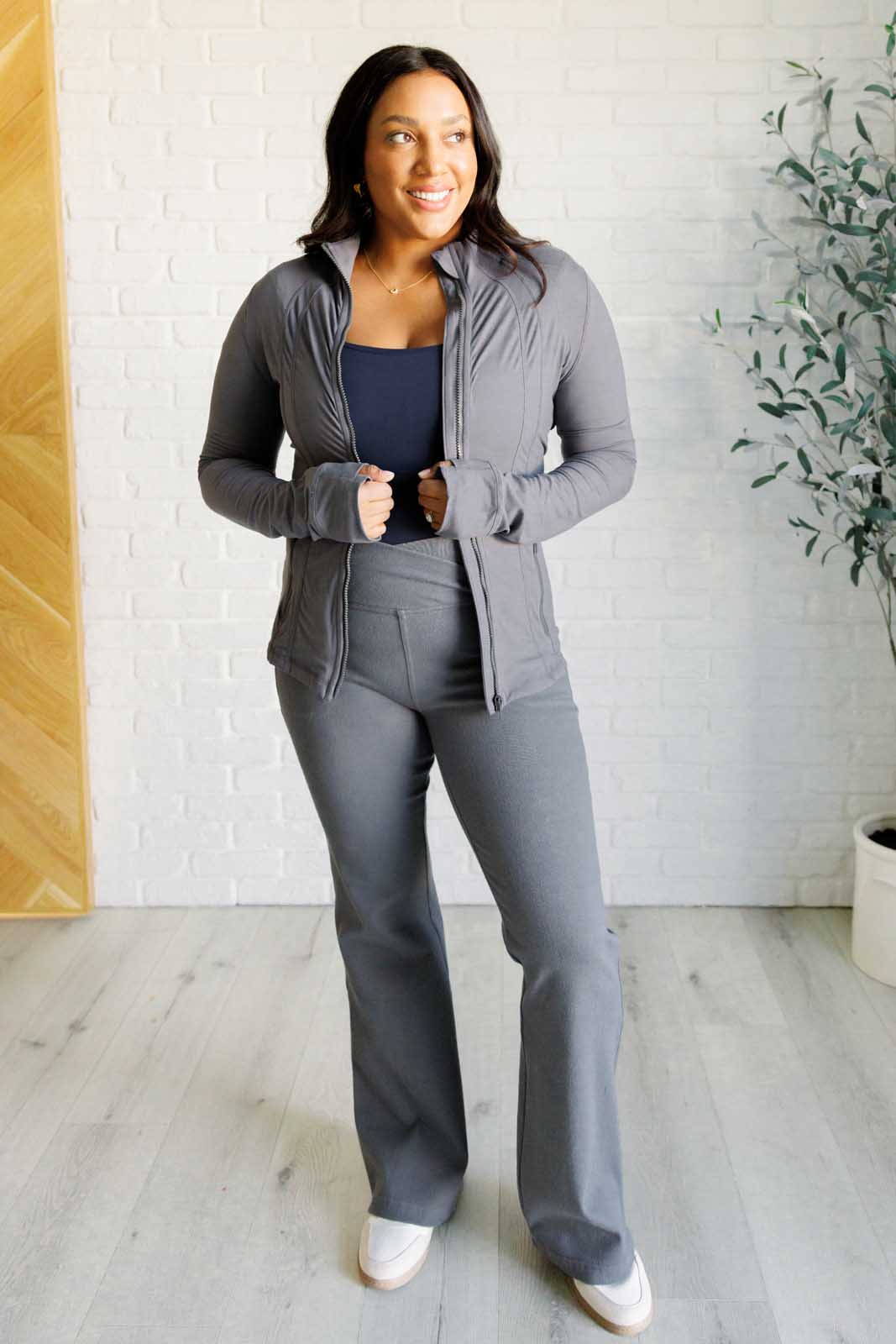 Staying Swift Activewear Jacket in Titanium - Charming Charlie
