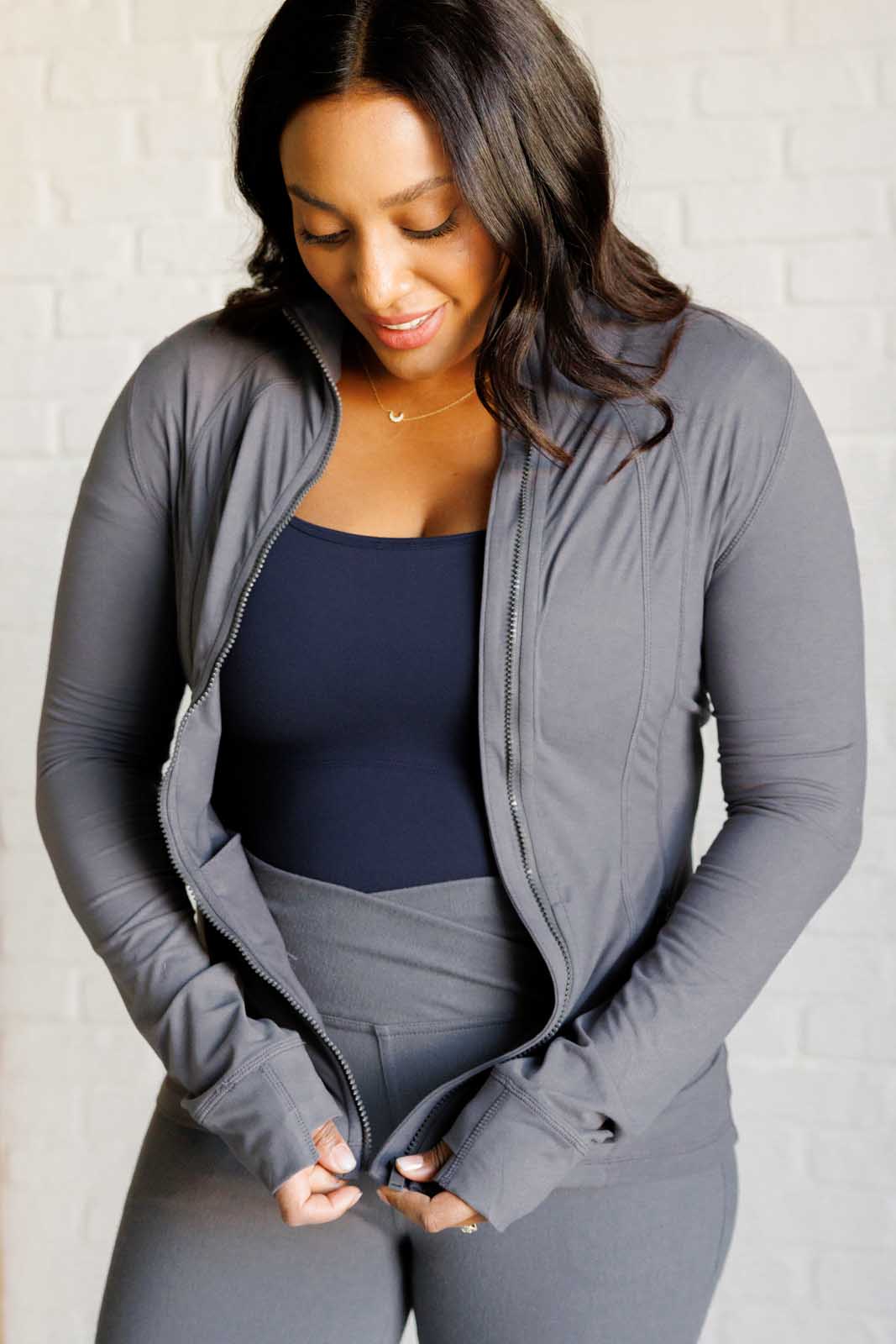 Staying Swift Activewear Jacket in Titanium - Charming Charlie