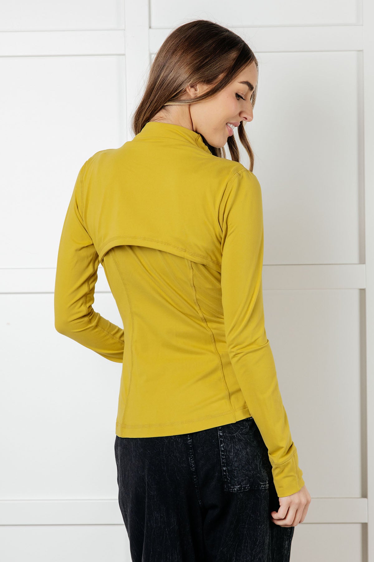 Staying Swift Activewear Jacket in Yellow Pear - Charming Charlie