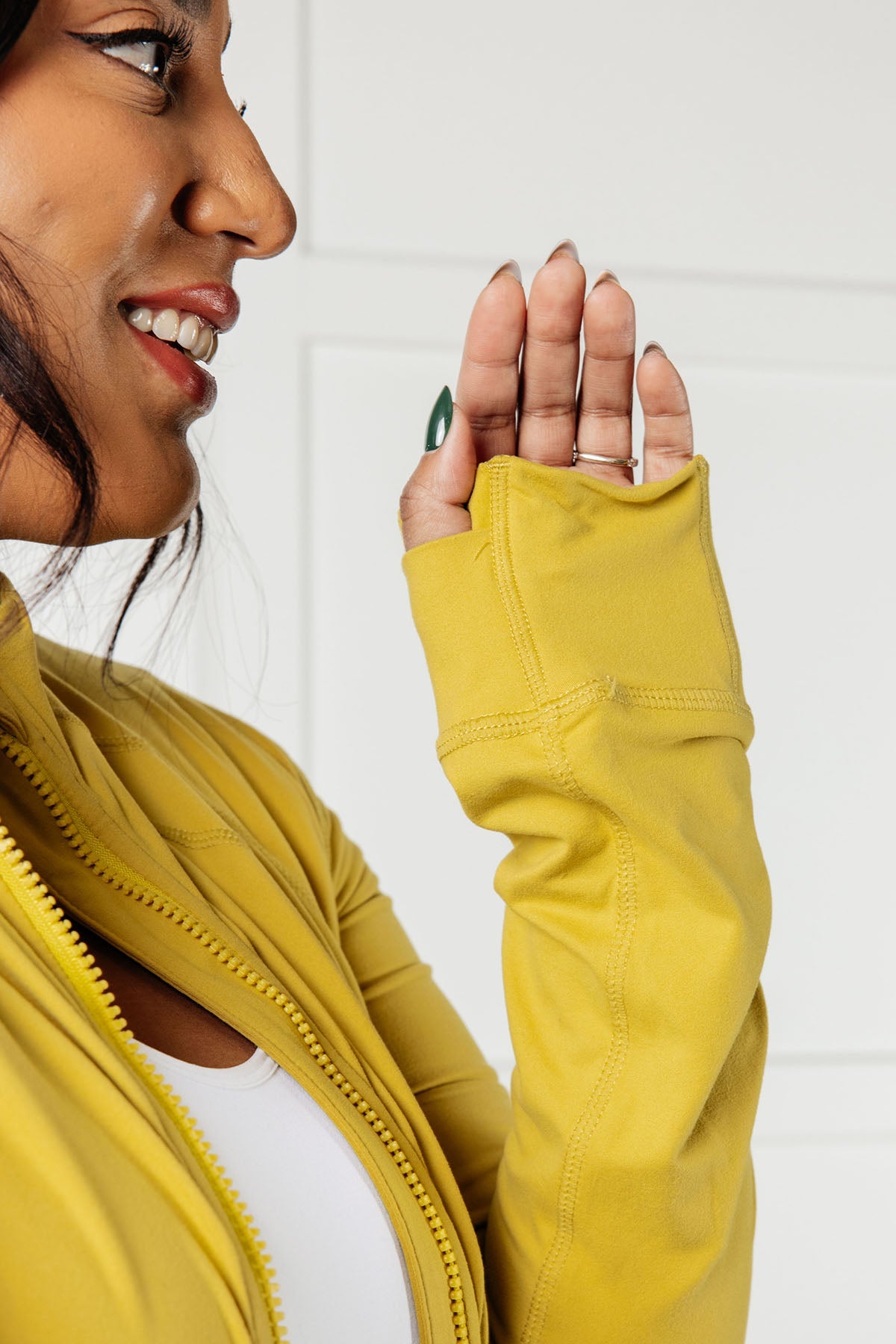 Staying Swift Activewear Jacket in Yellow Pear - Charming Charlie