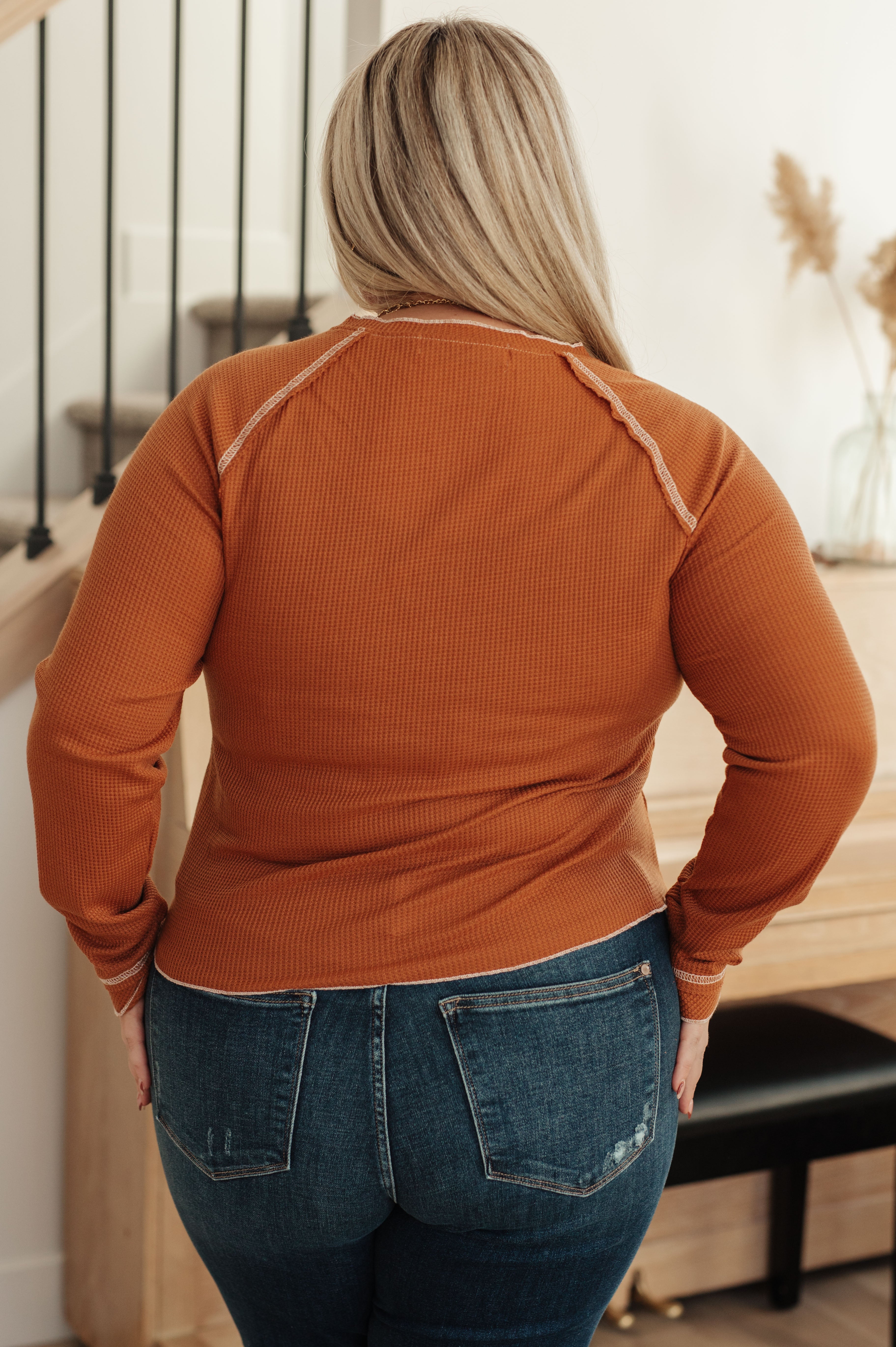 Stitch In Time Waffle Knit Top - Charming Charlie