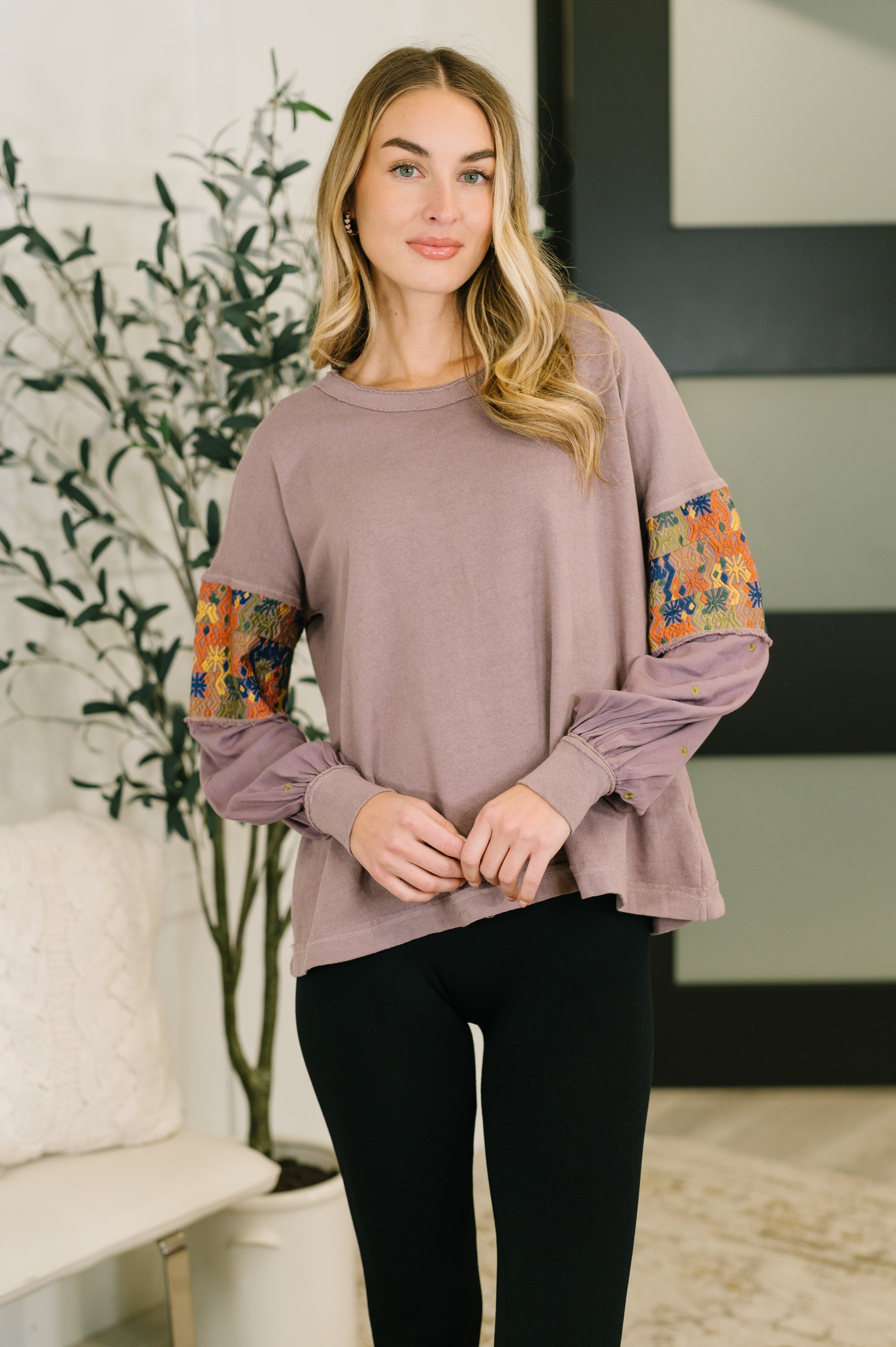 Subtle Breeze Floral Patchwork Pullover - Charming Charlie