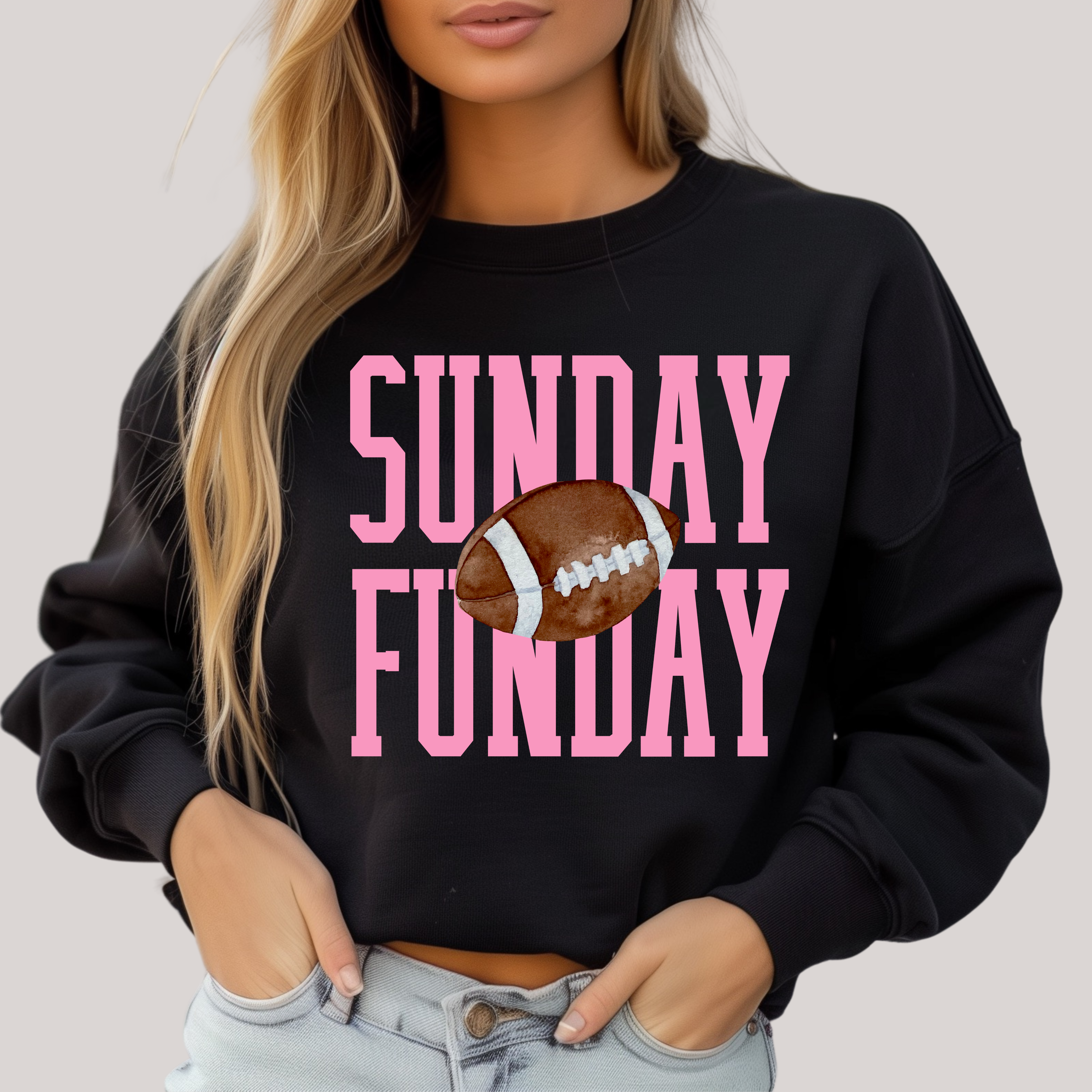 Sunday Funday Gameday in Black Sweatshirt - Charming Charlie