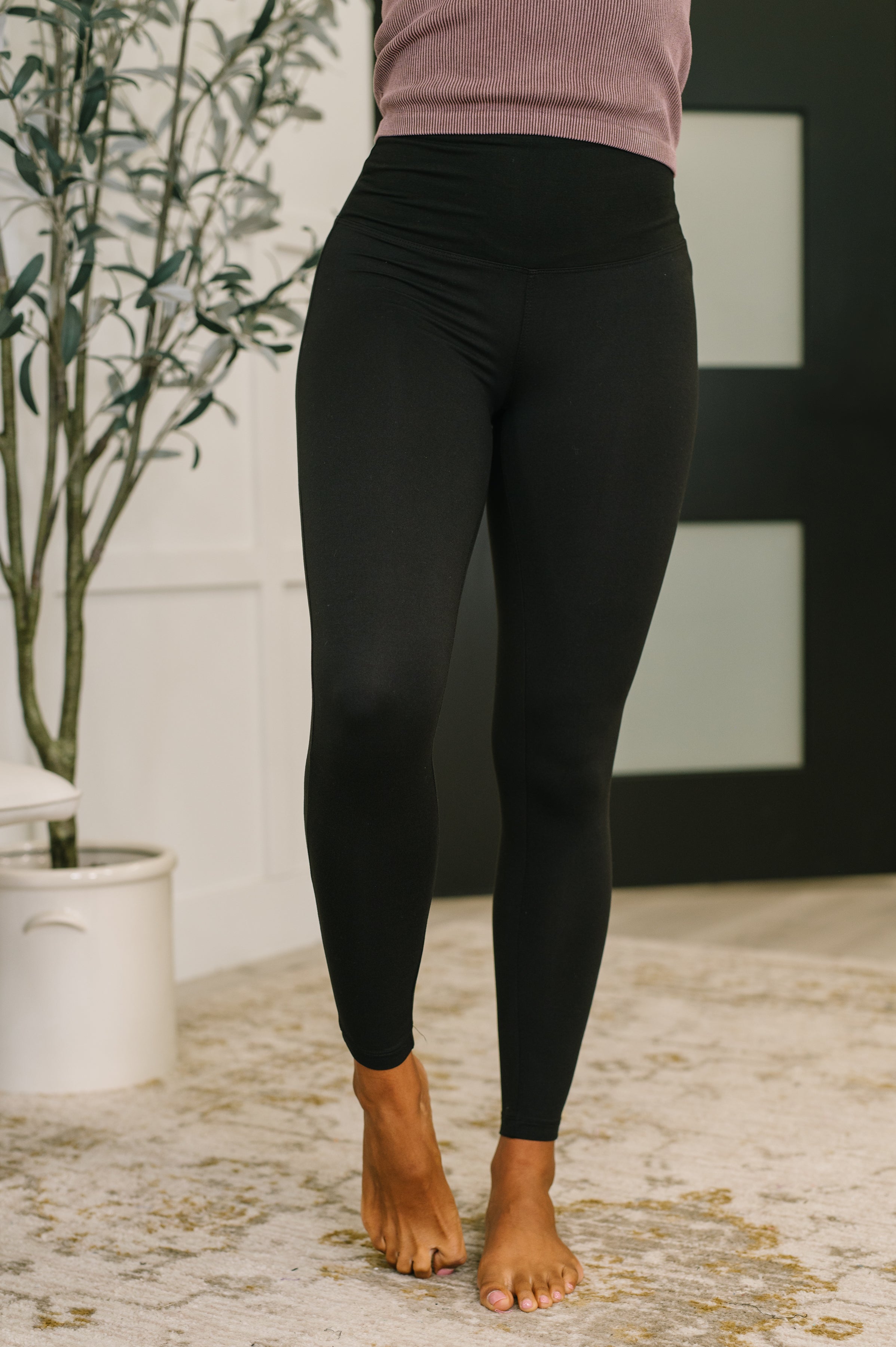 Sunday Splits High Waisted Leggings in Black - Charming Charlie