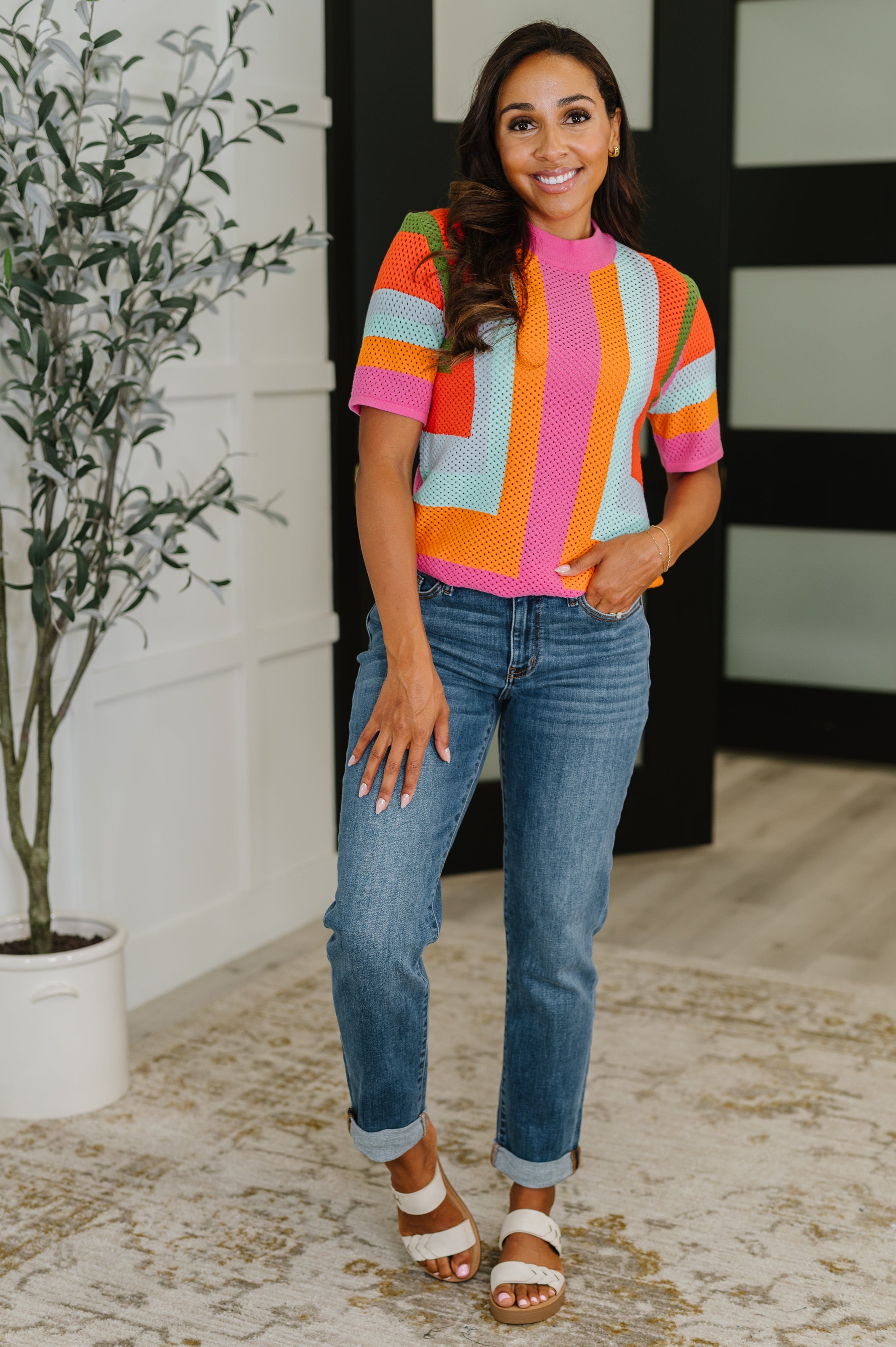 Sunset Stitch Knit Top - Charming Charlie