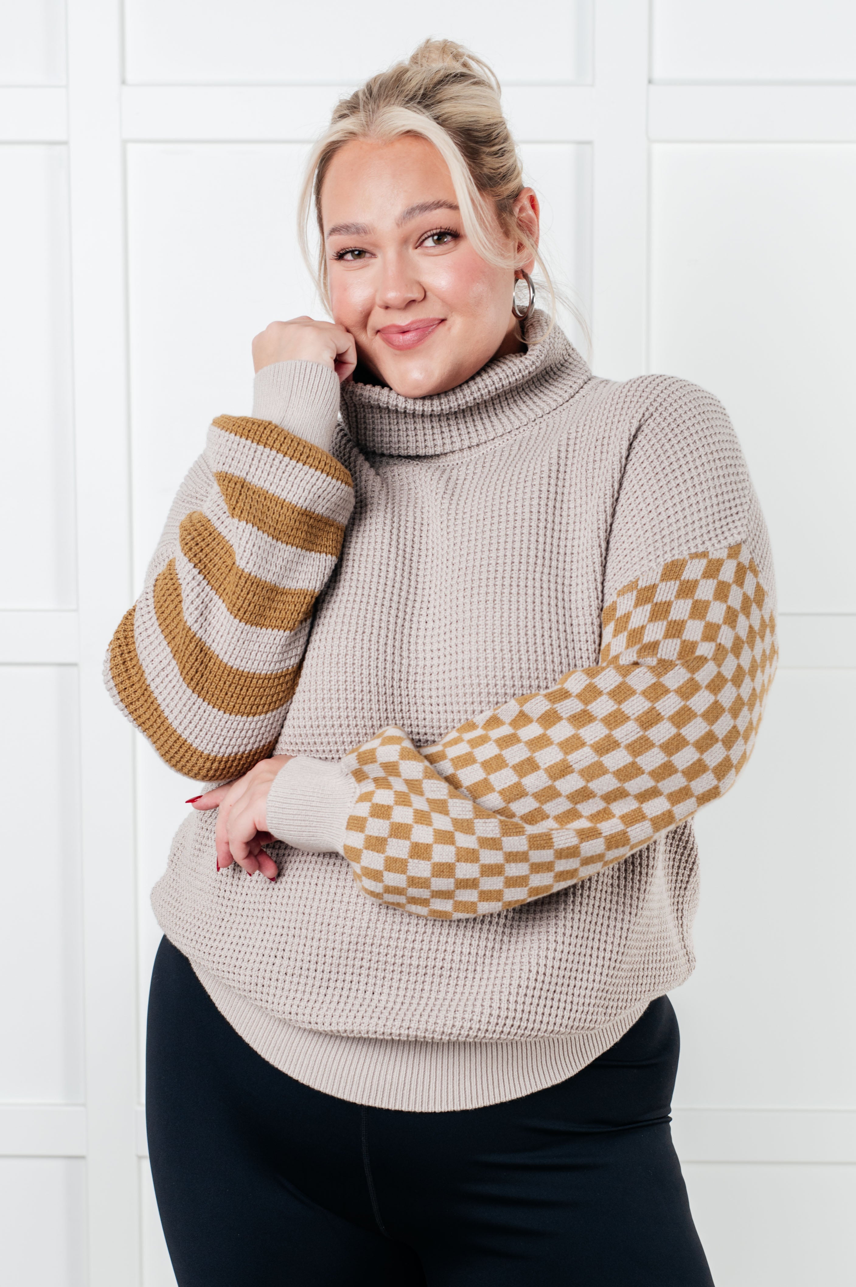 Super Seasonal Patchwork Waffle Knit Sweater - Charming Charlie