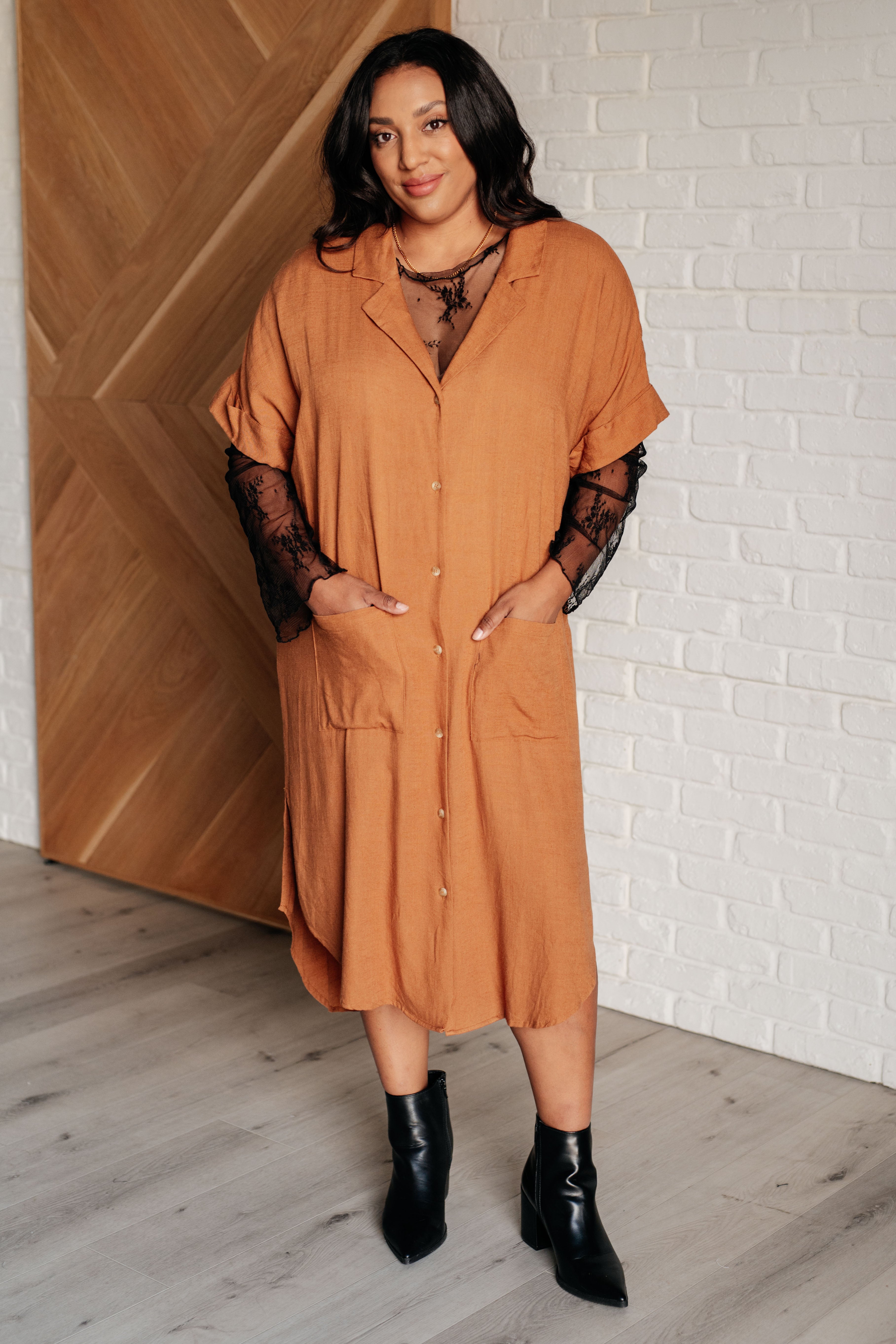 Sure to Be Great Shirt Dress - Charming Charlie