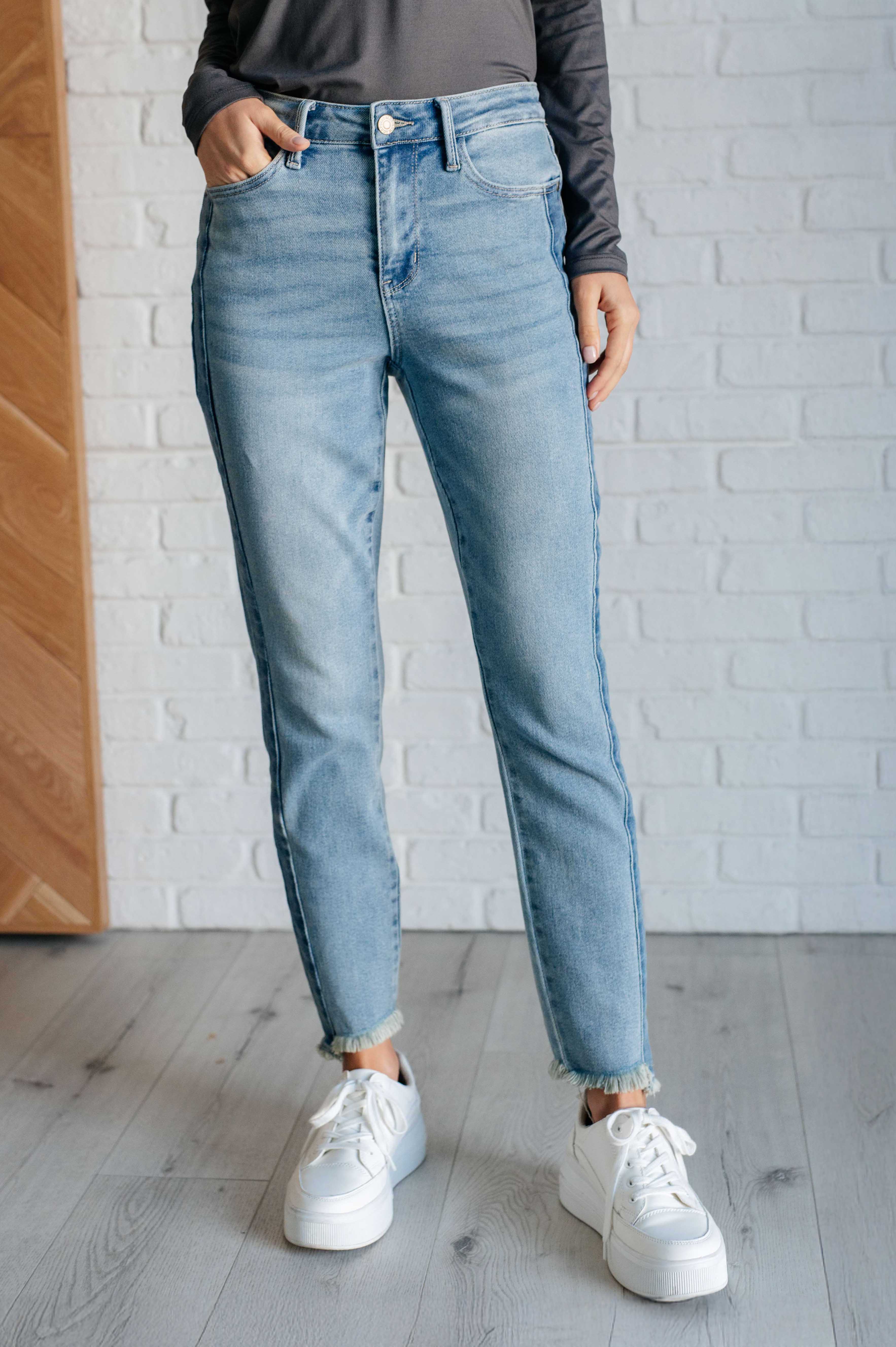 Susan High Rise Side Panel Detail Slim Jeans - Charming Charlie