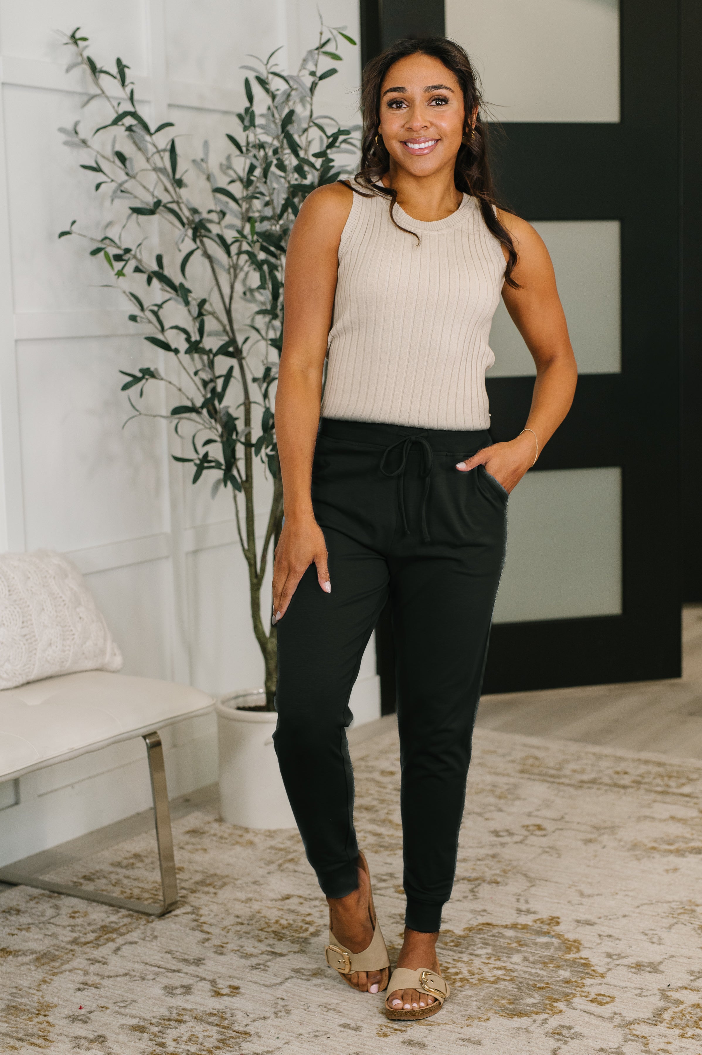 Sweat It High Waisted Joggers in Black - Charming Charlie