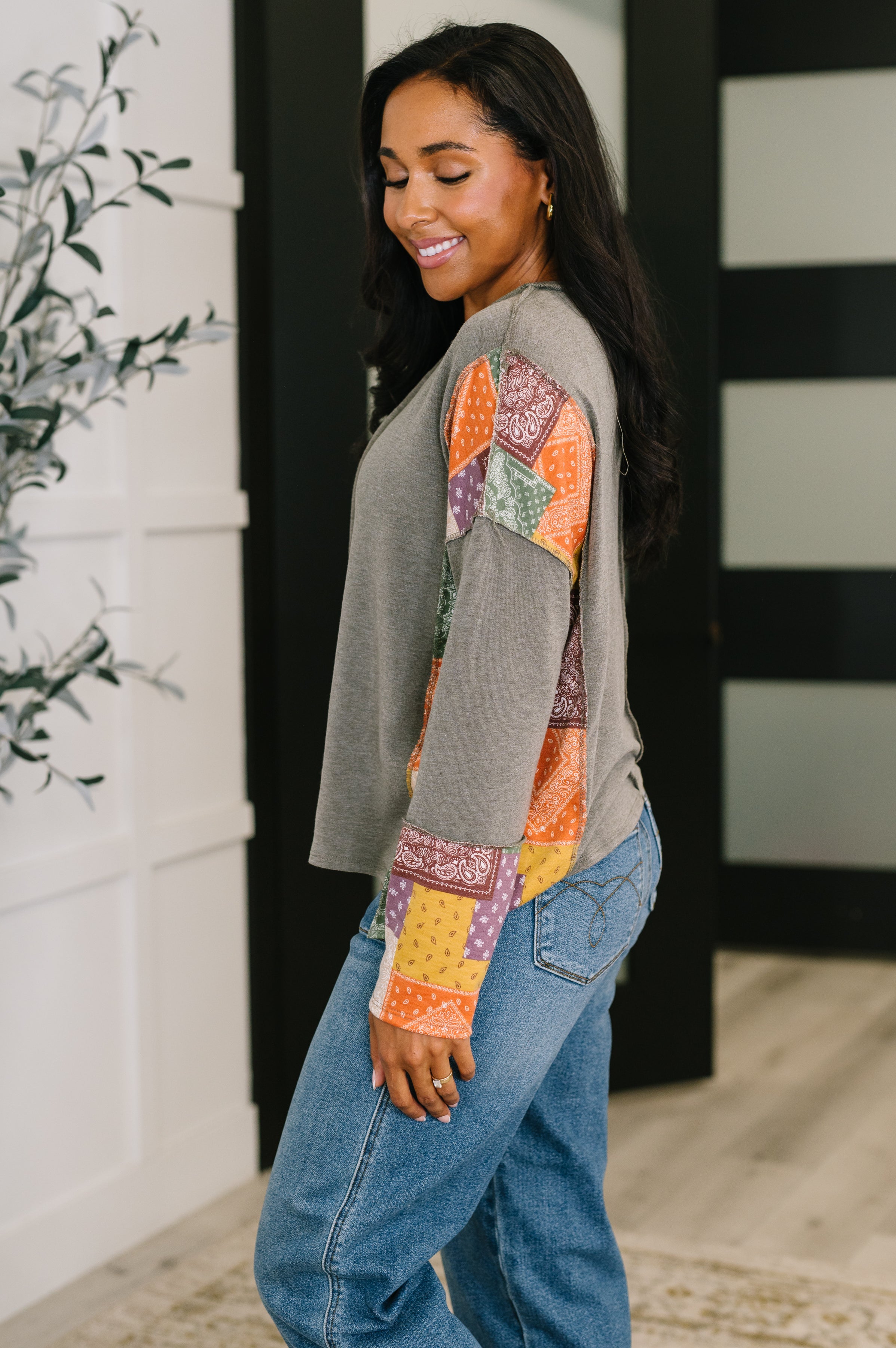 Sweet as Pie Color Block Relaxed Long Sleeve - Charming Charlie