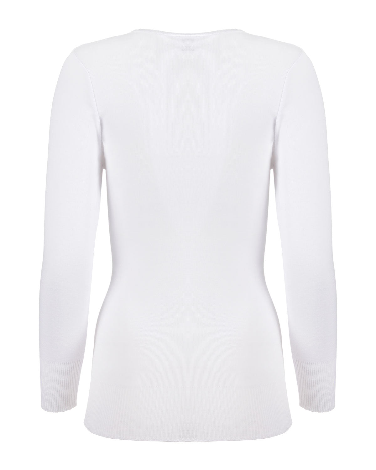 Poly Viscose Flat Knit Long Sleeve V Neck Top - Charming Charlie