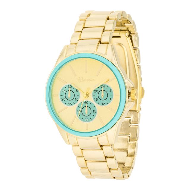 Chrono Gold Metal Watch - Charming Charlie
