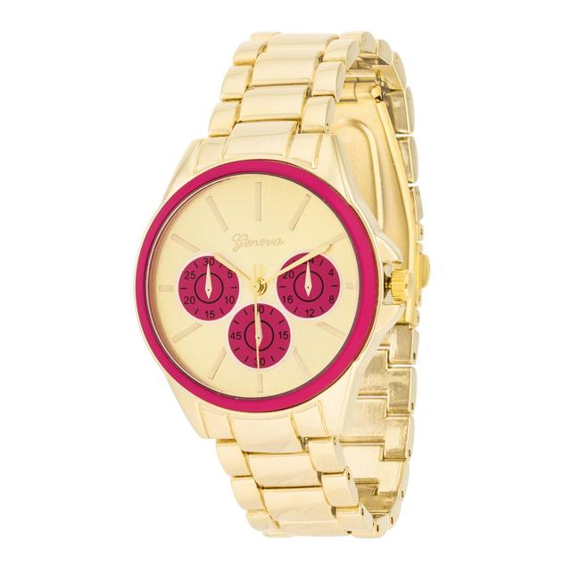 Chrono Gold Metal Watch - Charming Charlie