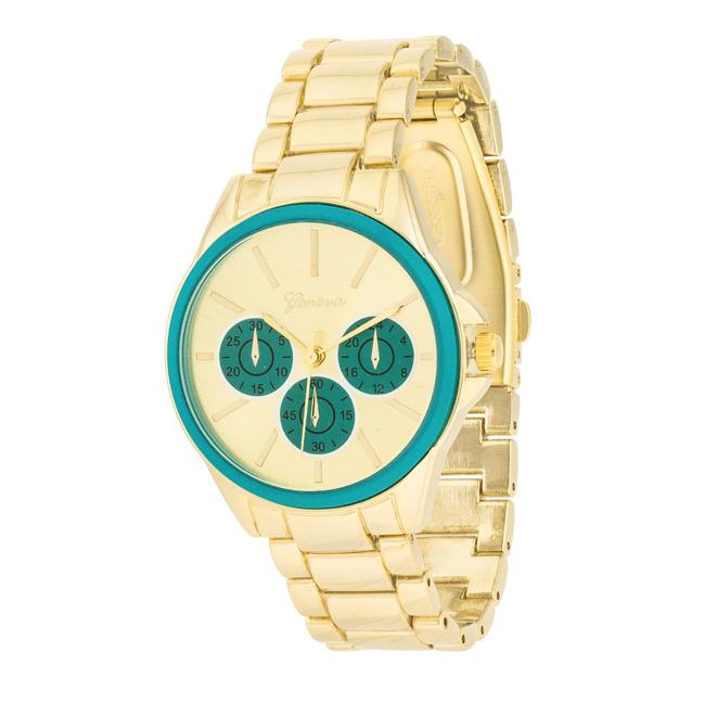 Chrono Gold Metal Watch - Charming Charlie
