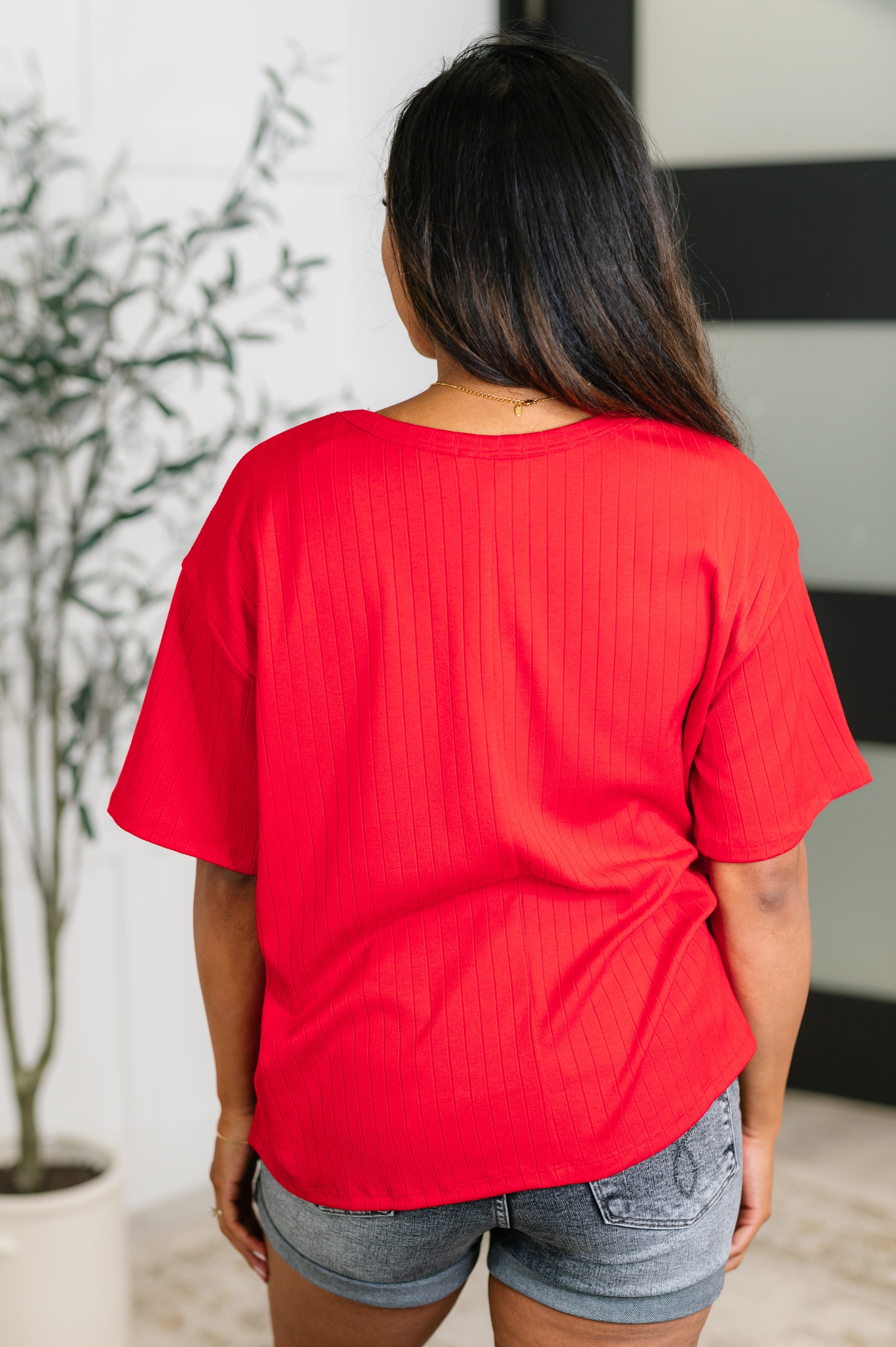 Take It Easy Slouchy Tee in Red - Charming Charlie