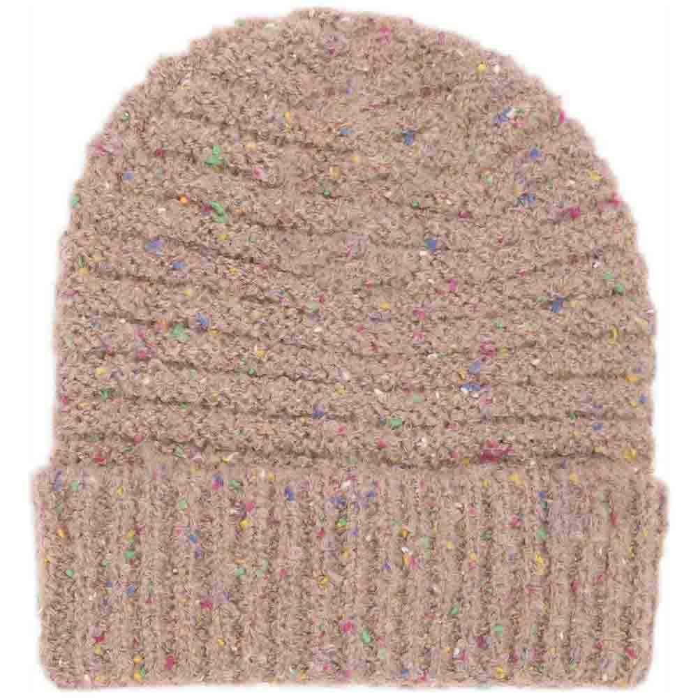 Taupe Confetti Boucle Knit Cuff Beanie offers expert-level warmth and style with its textured boucle knit fabric. Designed for a secure, comfortable fit, the cuffed edge provides additional insulation around the forehead and ears. This beanie’s subtle confetti pattern adds visual interest without overwhelming your look, making it a versatile accessory for both outdoor activities and casual wear in cooler climates. Durable and soft, it’s a refined choice for those seeking functional winter headwear.