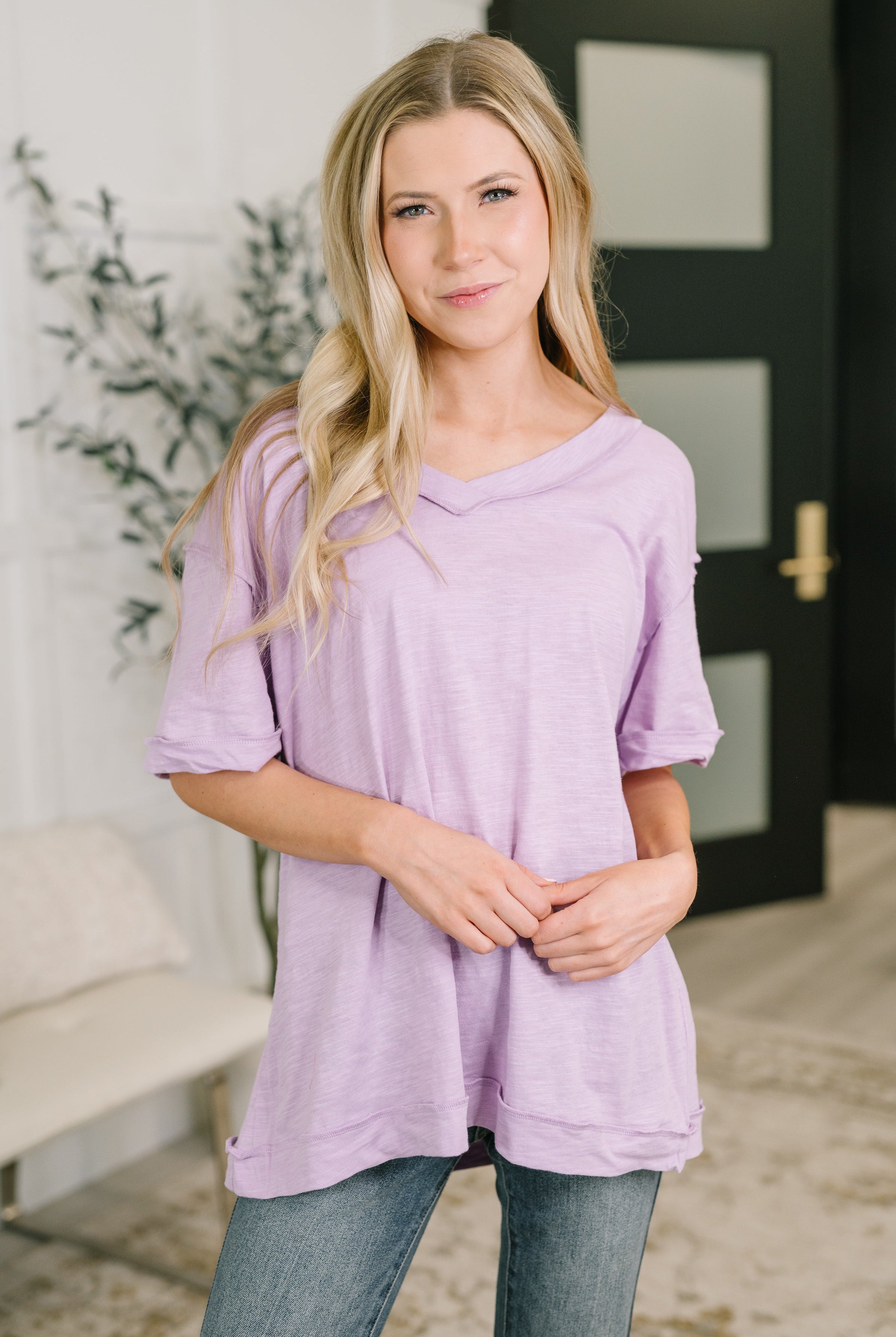 Thanks To You Relaxed Tee in Lilac - Charming Charlie