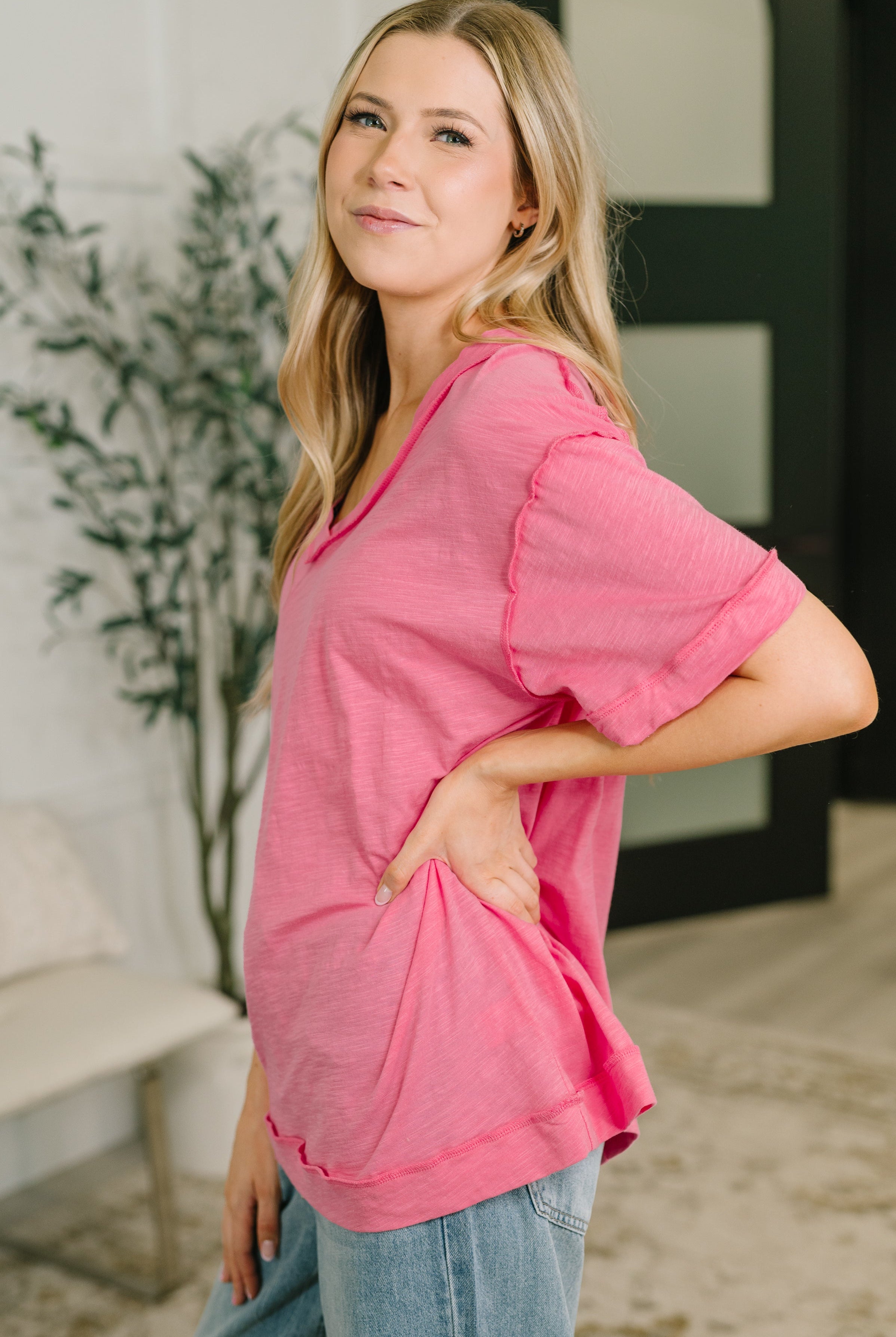 Thanks To You Relaxed Tee in Pink - Charming Charlie