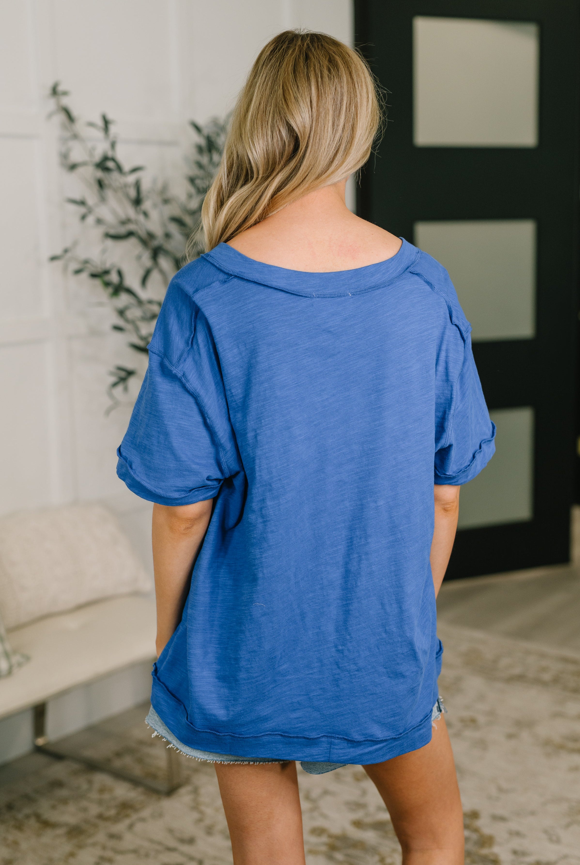 Thanks To You Relaxed Tee in Royal Blue - Charming Charlie