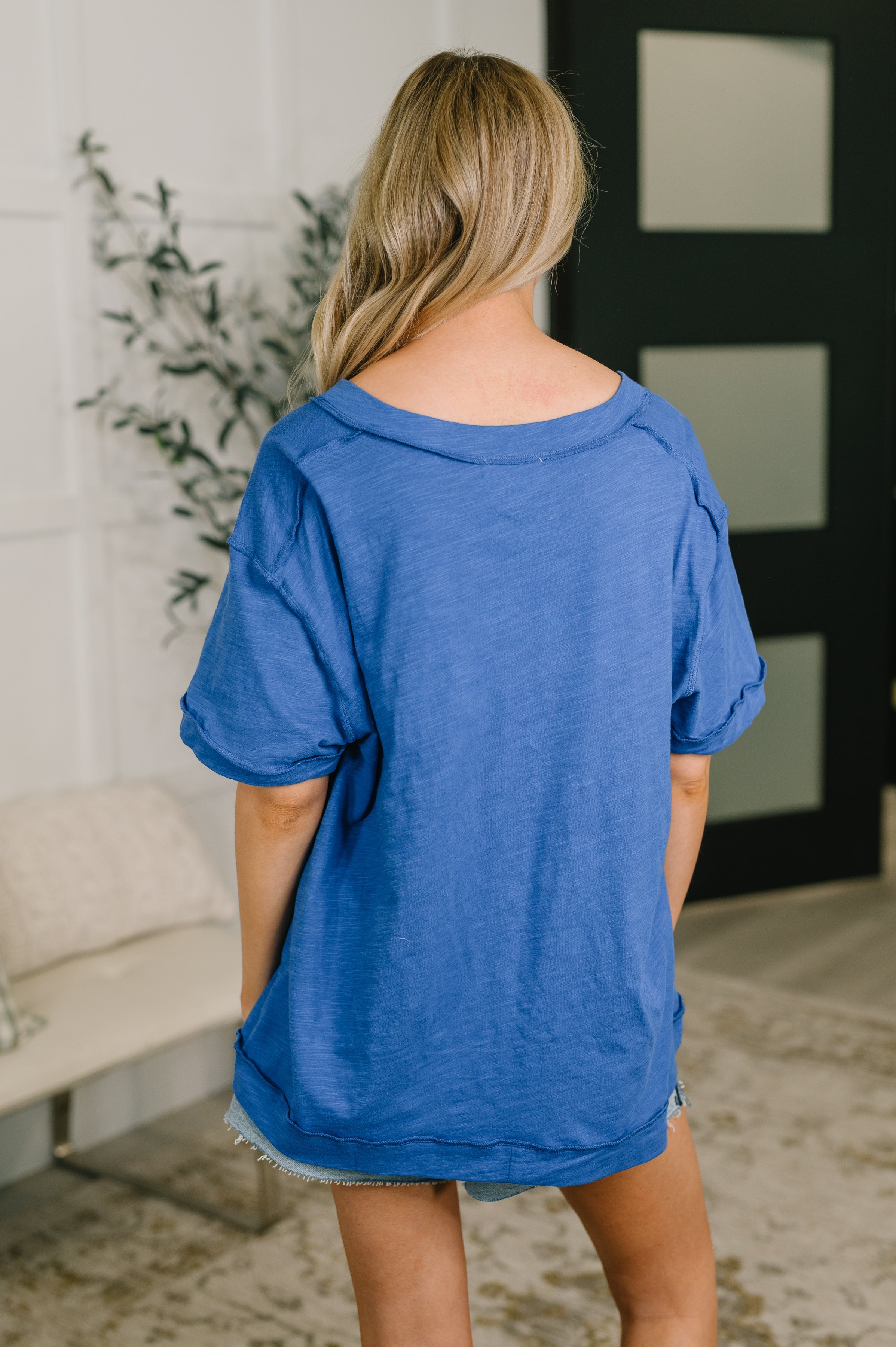 Thanks To You Relaxed Tee in Royal Blue - Charming Charlie