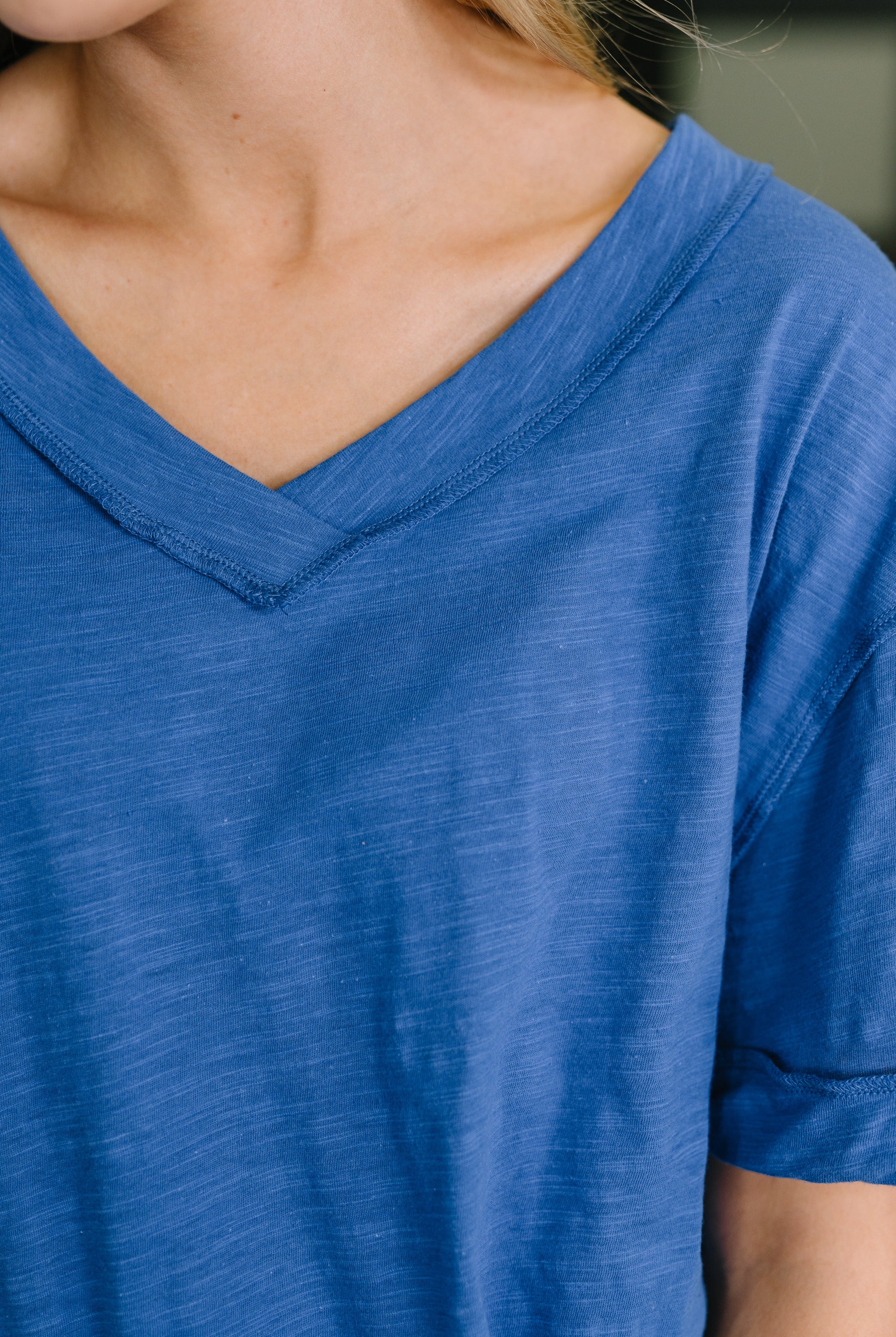 Thanks To You Relaxed Tee in Royal Blue - Charming Charlie