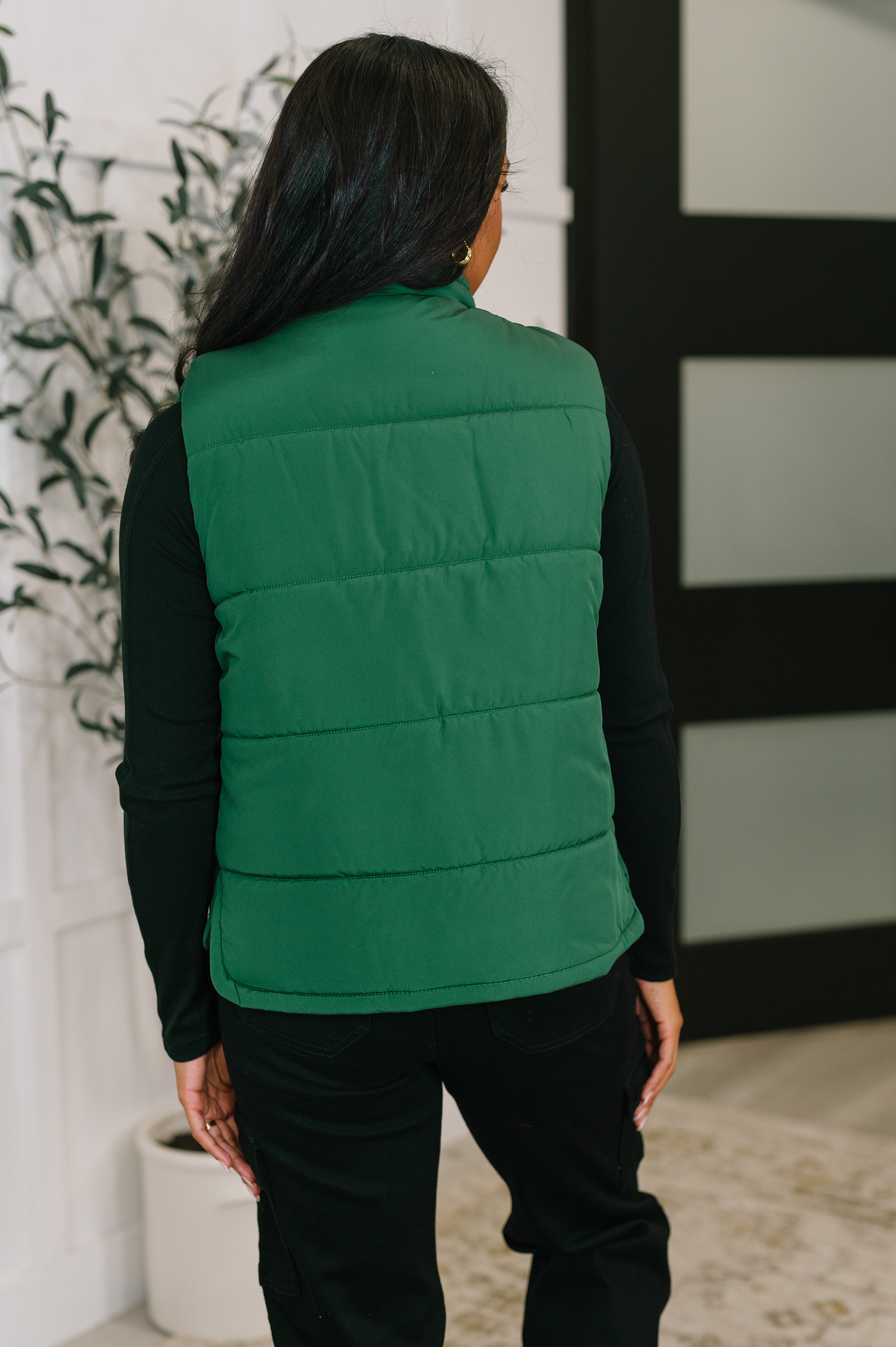 That's What I'm Talkin' About Puffer Vest in Hunter Green - Charming Charlie