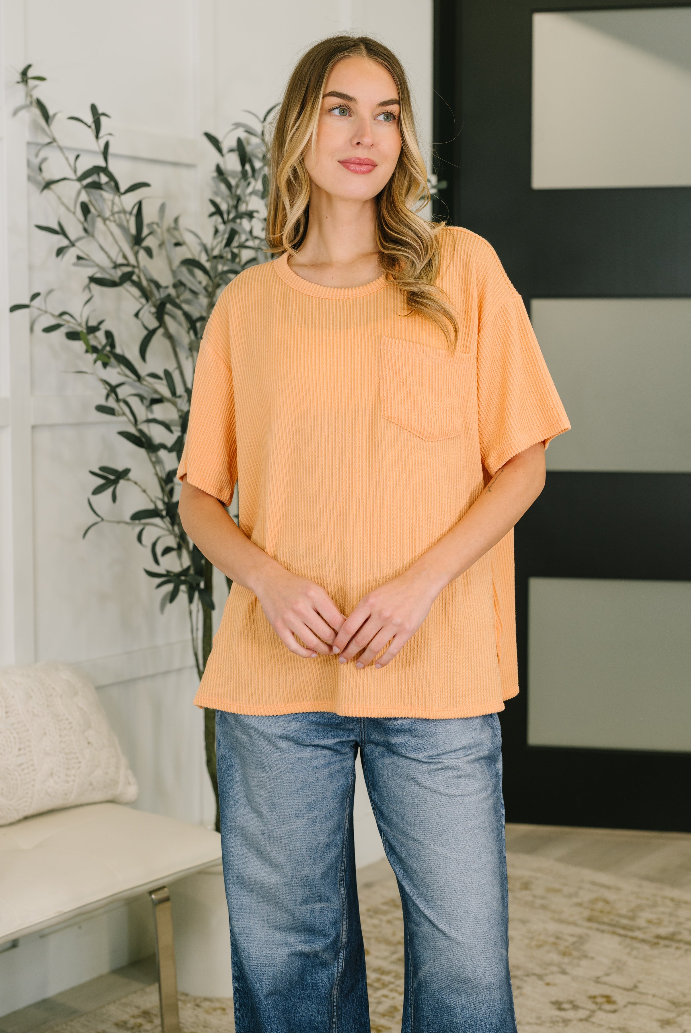 The Go-To Tee in Apricot Bliss - Charming Charlie