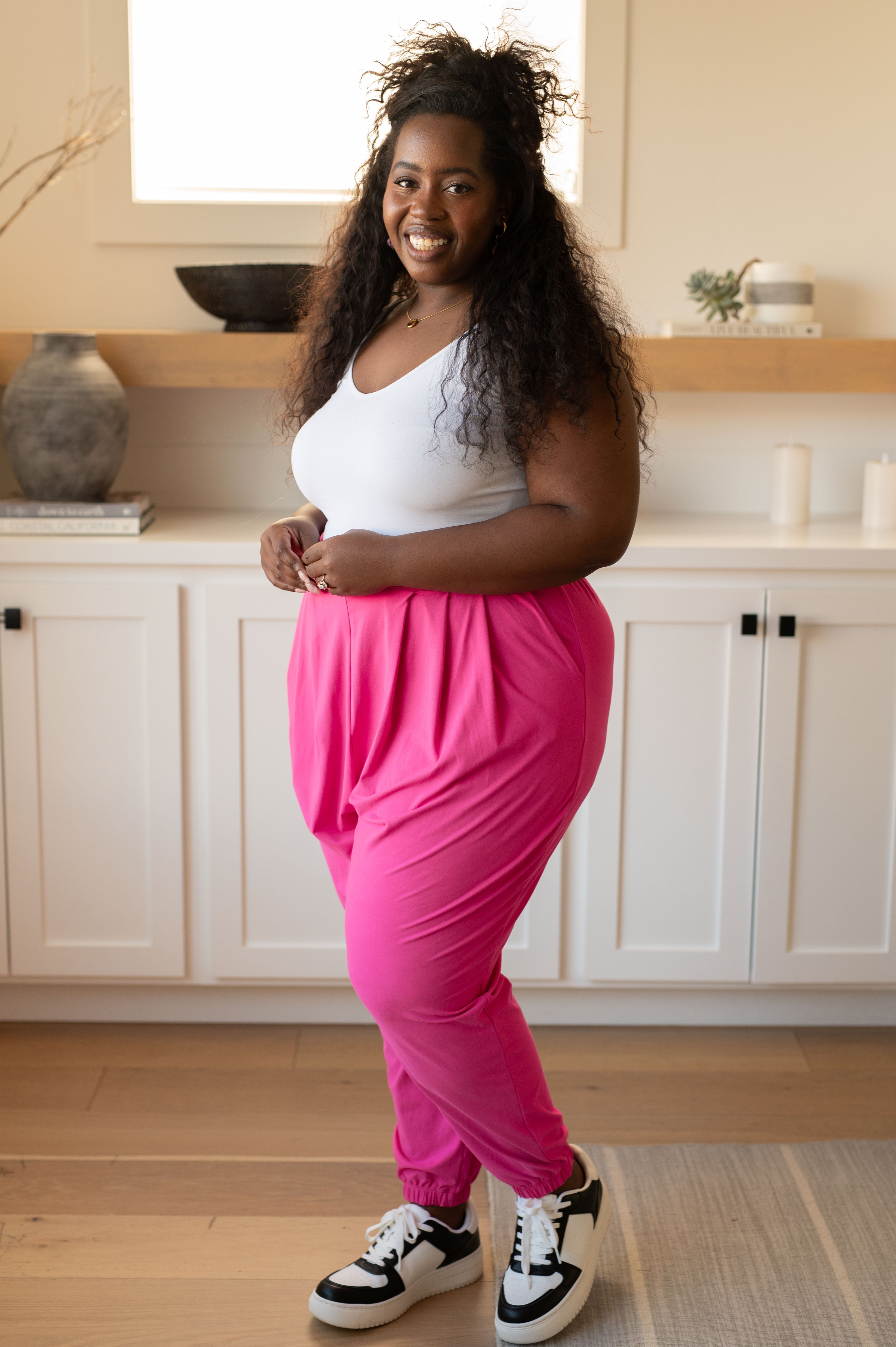 The Motive Slouch Jogger in Hot Pink - Charming Charlie