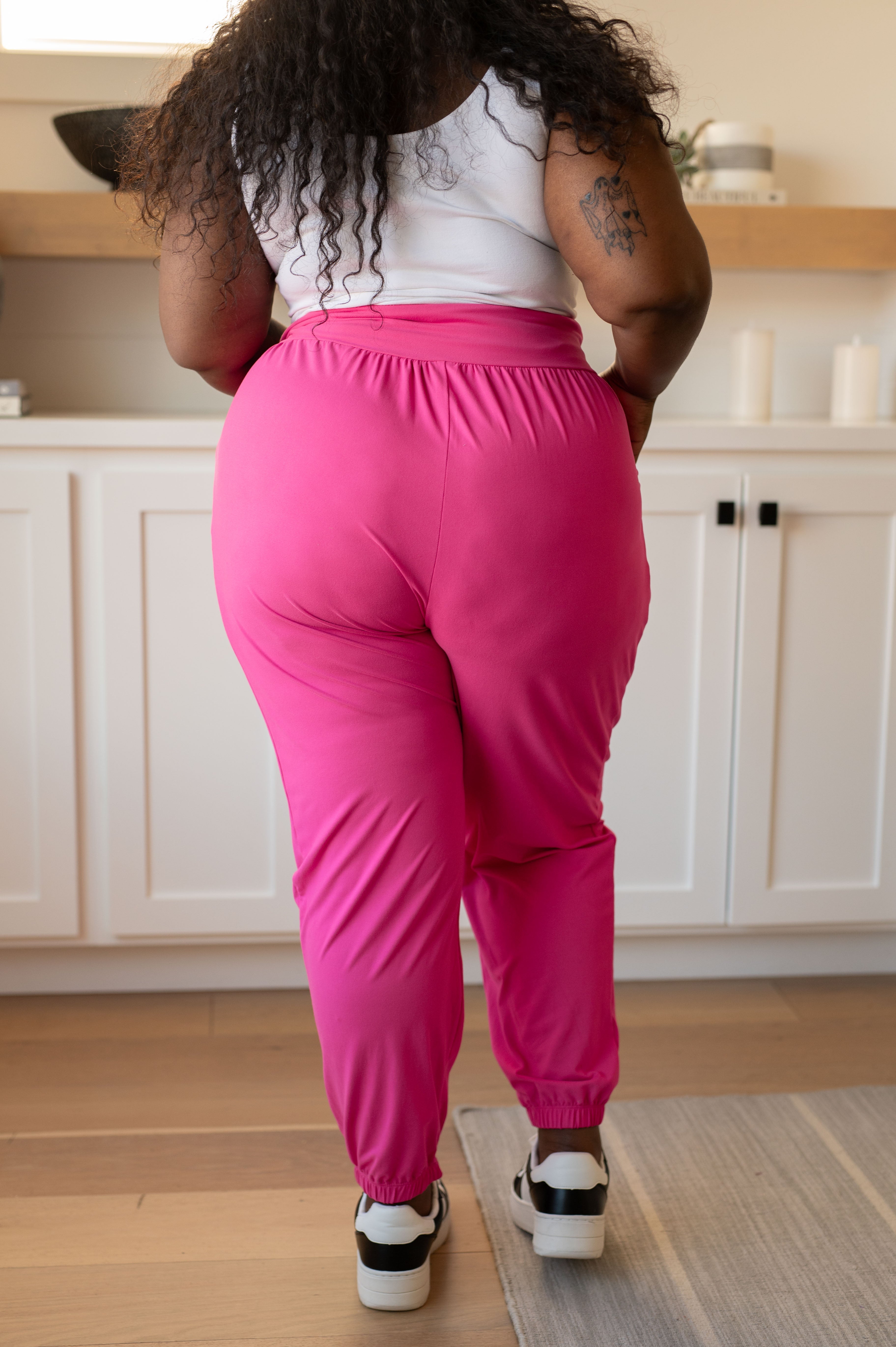 The Motive Slouch Jogger in Hot Pink - Charming Charlie