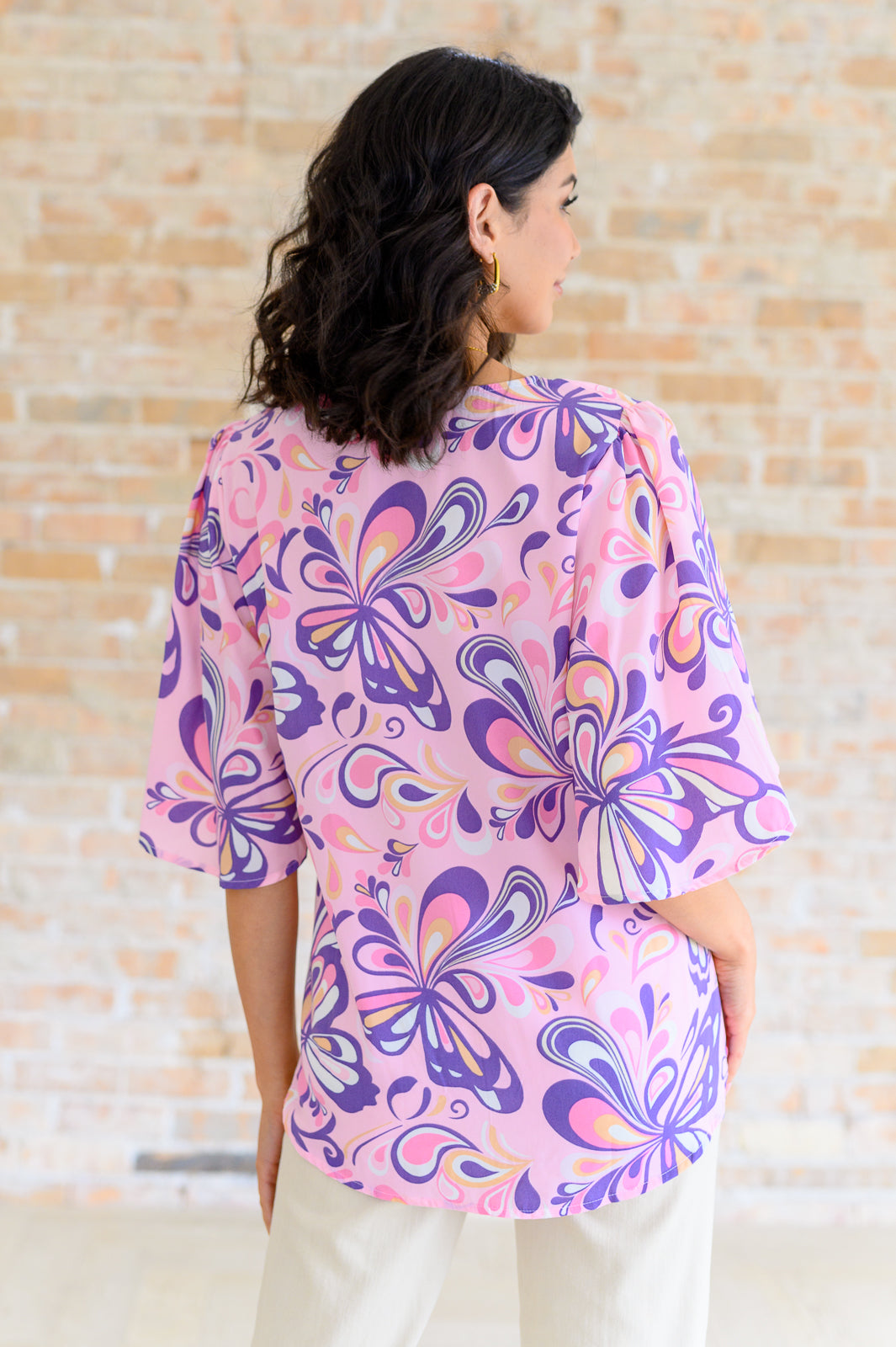 The Tropics V-Neck Top in Blush Multi - Charming Charlie