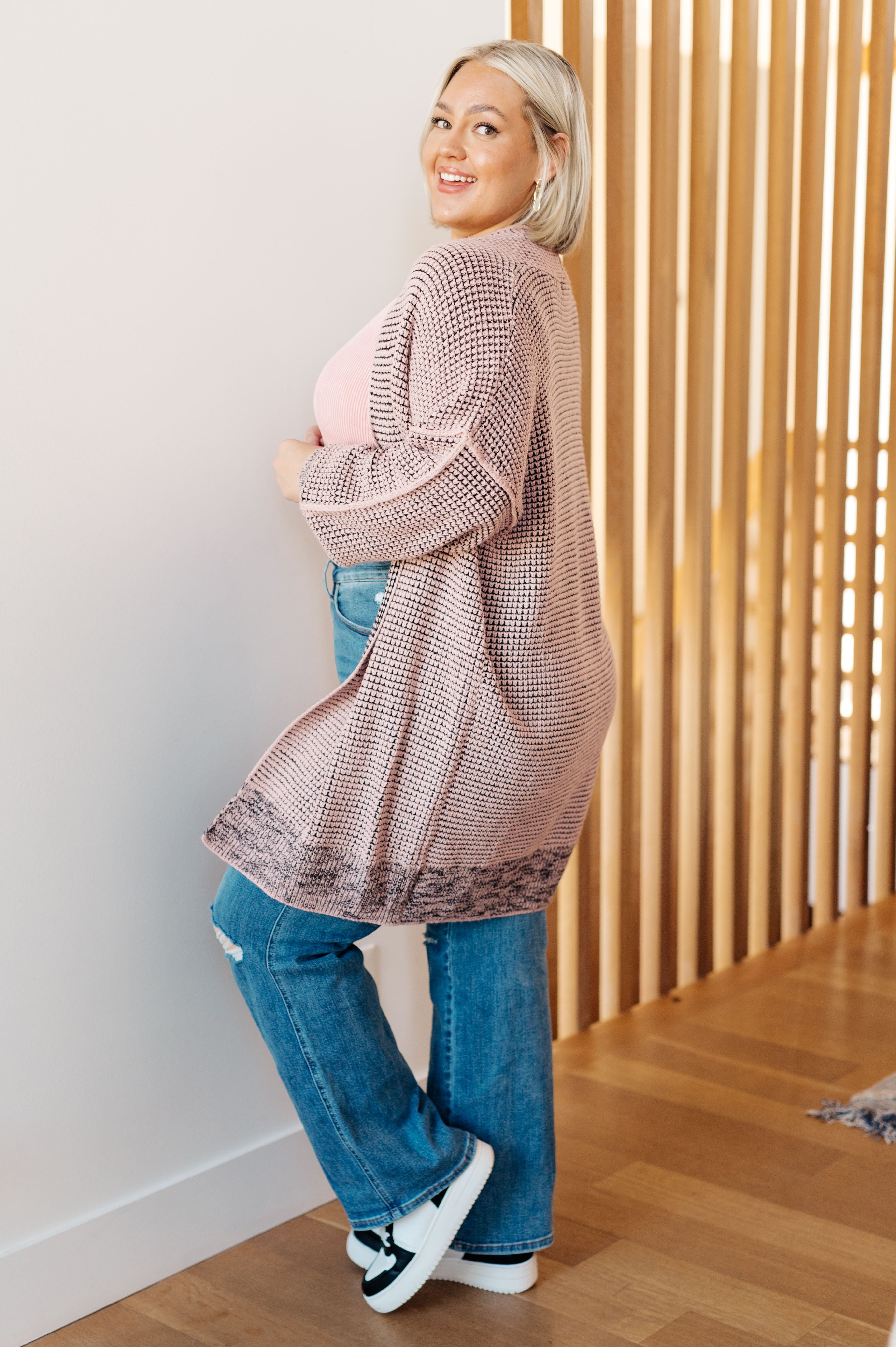 The Way It Was Cardigan in Mauve - Charming Charlie