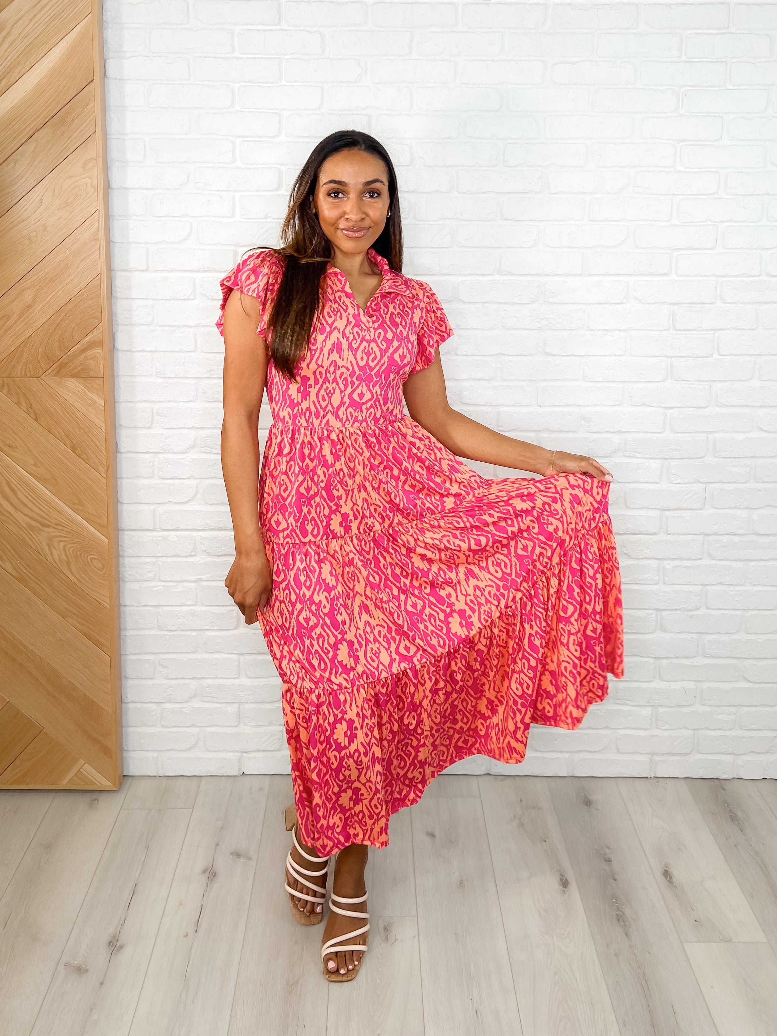 The Way You Move Flutter Sleeve Dress in Fuchsia - Charming Charlie