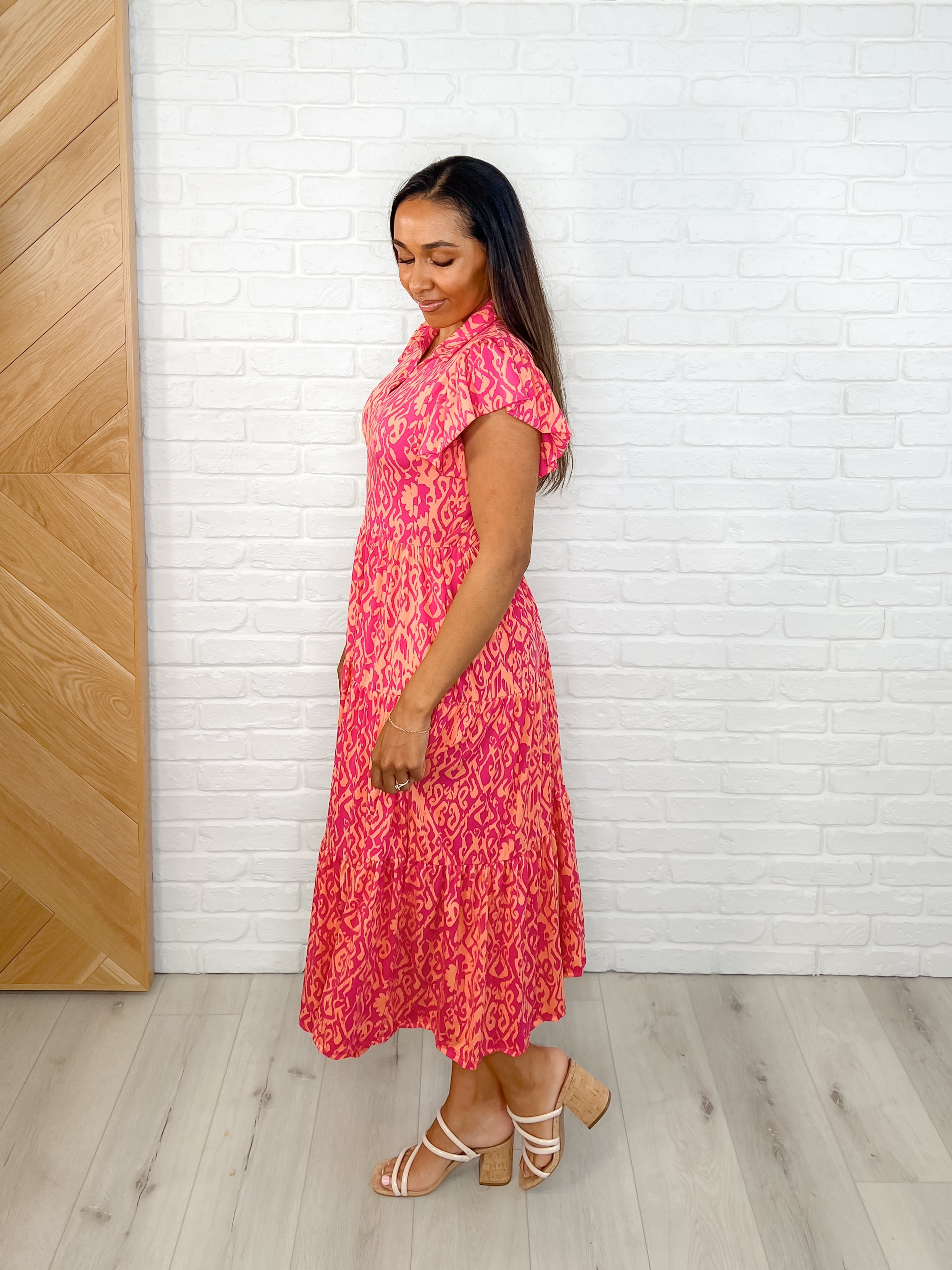 The Way You Move Flutter Sleeve Dress in Fuchsia - Charming Charlie