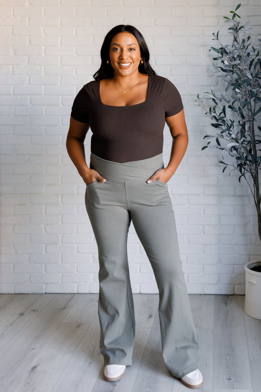 They're Not Like Us Square Neck Bodysuit in Espresso - Charming Charlie